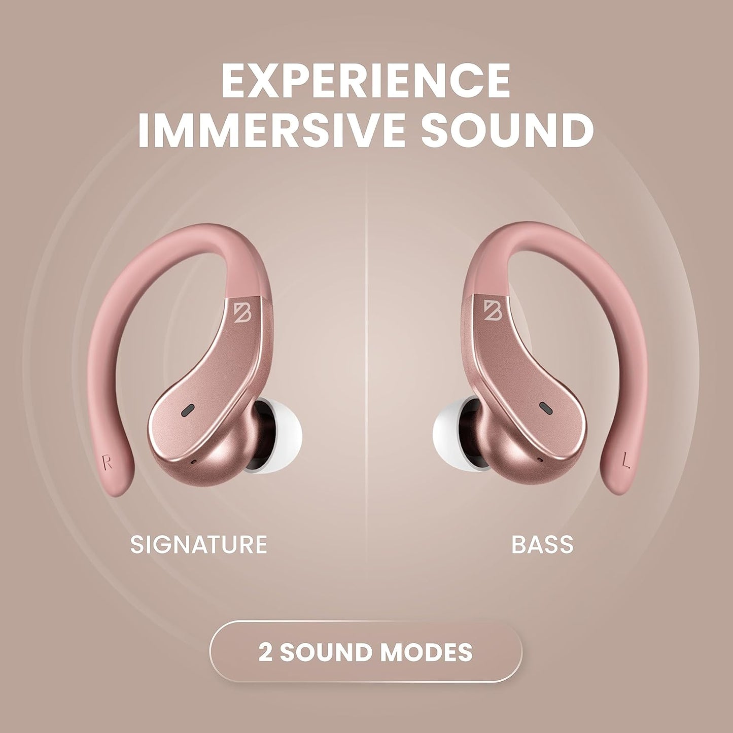 Back Bay Audio - Runner's Wireless Earbuds Bluetooth Headphones for Sports, Hook Over The Ear Buds, Deep Bass, Wrap Around Earphones with Earhooks for Running, Workout Wireless Headphones for The Gym