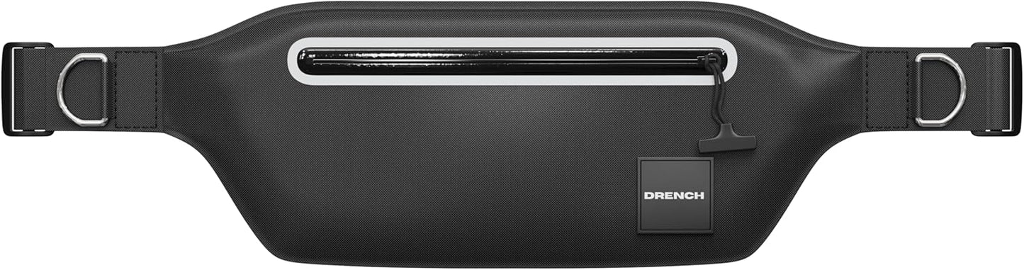 DRENCH 100% Underwater Waterproof Fanny Pack. Waist Pack. Submersible Waterproof Phone Pouch. Dry Bag for Swimming & Snorkelling. Underwater Phone case. (black with 2 rings)