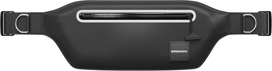 DRENCH 100% Underwater Waterproof Fanny Pack. Waist Pack. Submersible Waterproof Phone Pouch. Dry Bag for Swimming & Snorkelling. Underwater Phone case. (black with 2 rings)