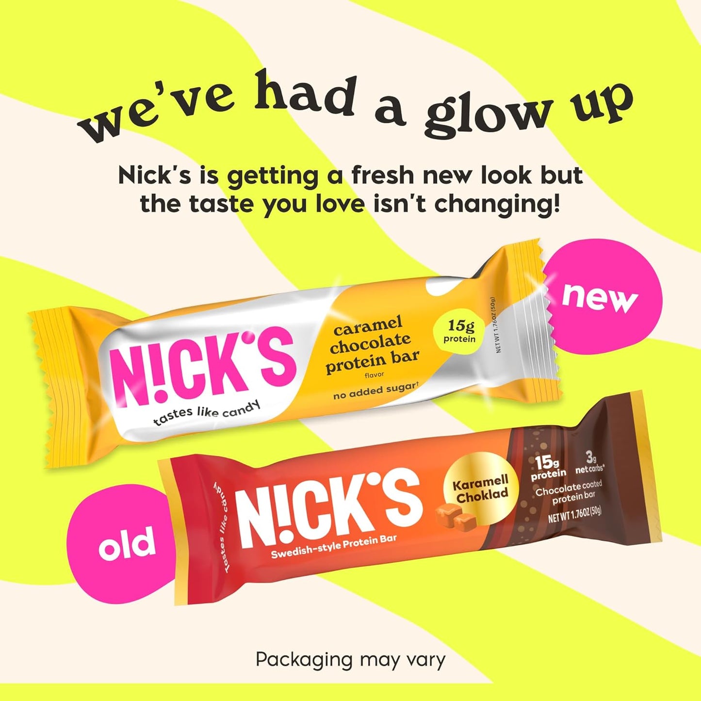 Nick's Protein Bars Chocolate Variety Pack High Protein, Low Calories, Low Carb Keto Friendly Snacks No Added Sugar, Salty Peanut, Chocolate Caramel and Almond Chocolate (12 Pack)