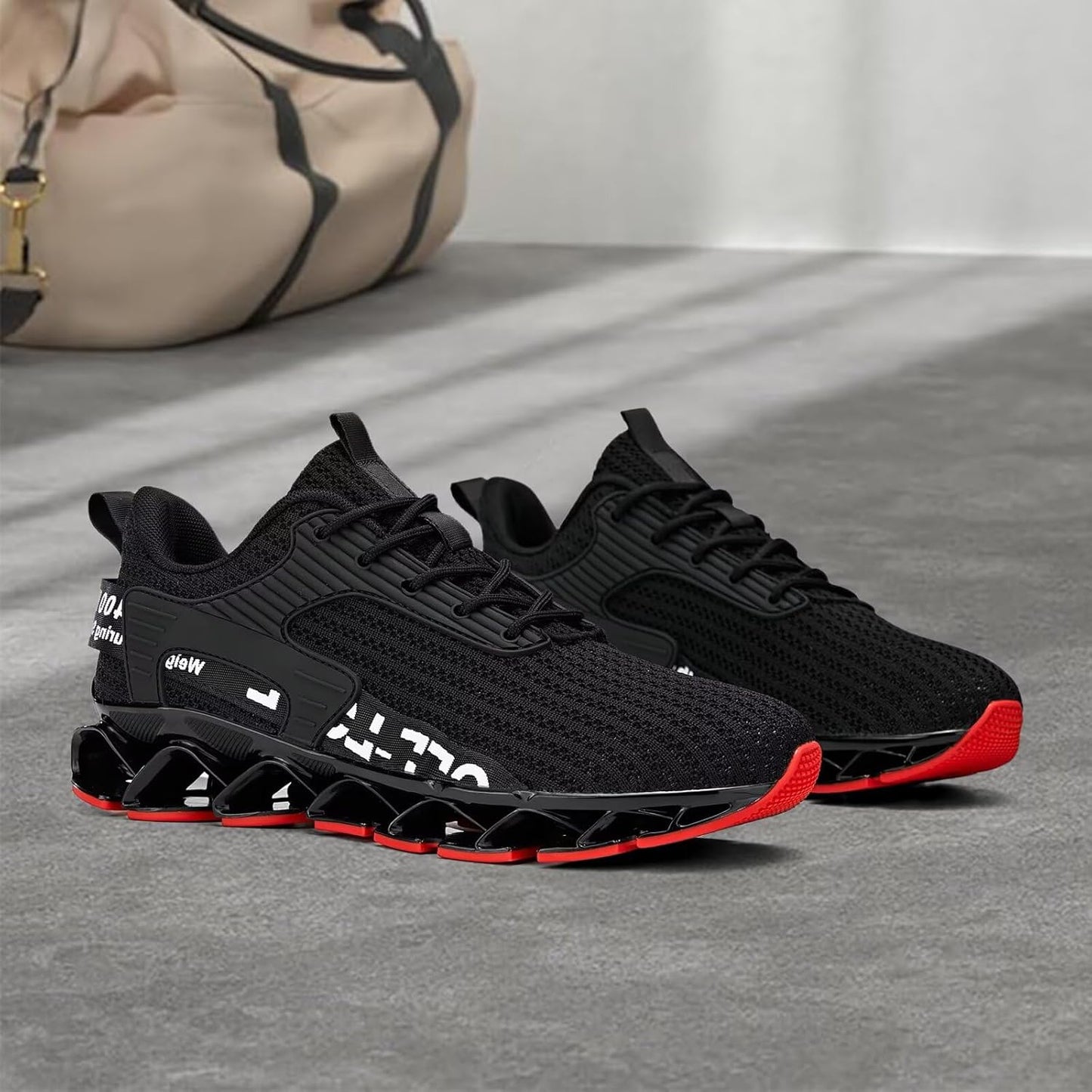 Vooncosir Men's Fashion Sneakers Breathable Mesh Running Shoes Blade Non Slip Soft Sole Casual Athletic Walking Shoes