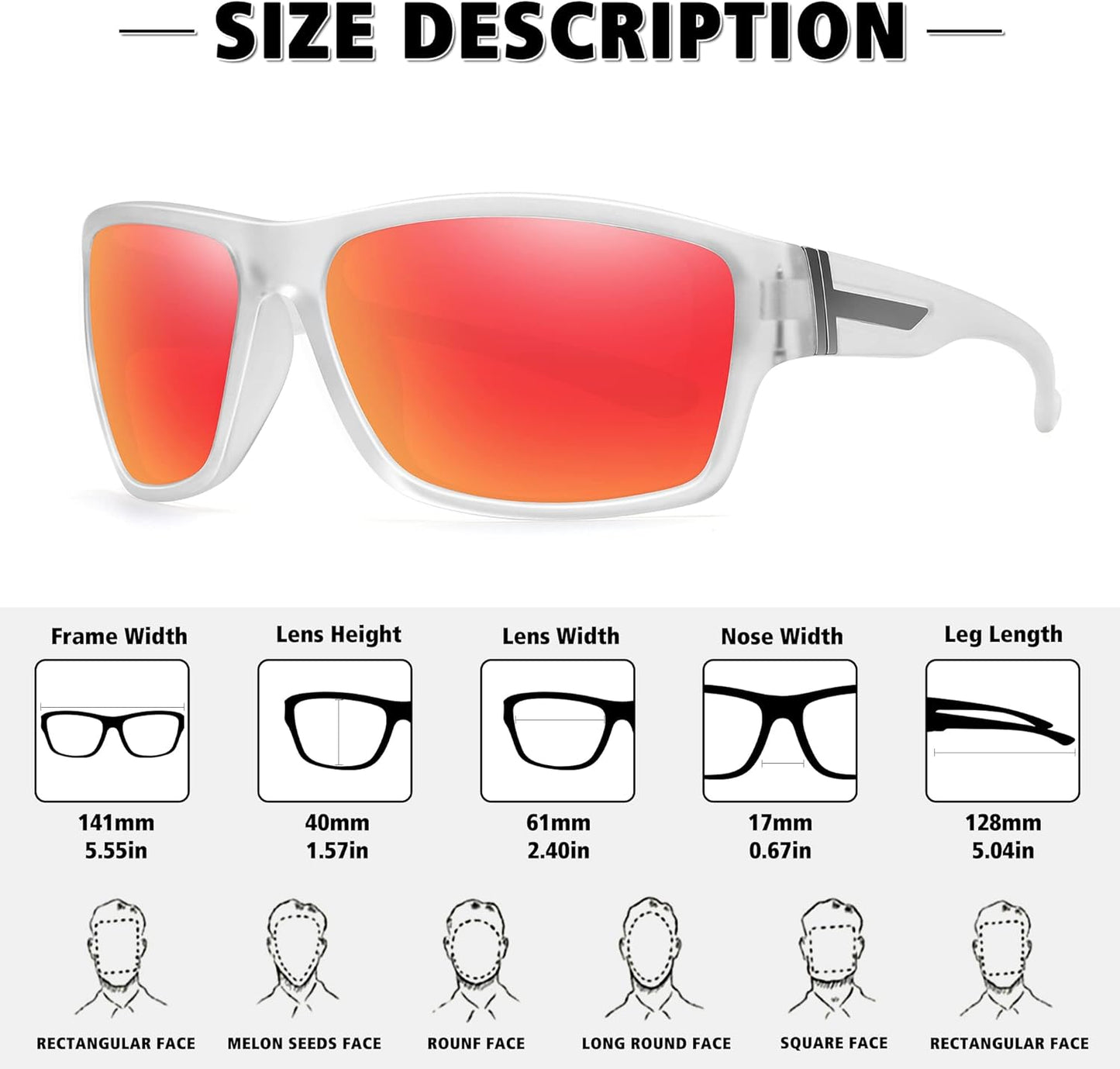 STORYCOAST Polarized Sports Sunglasses for Men Women Unbreakable Frame Cycling Fishing Driving