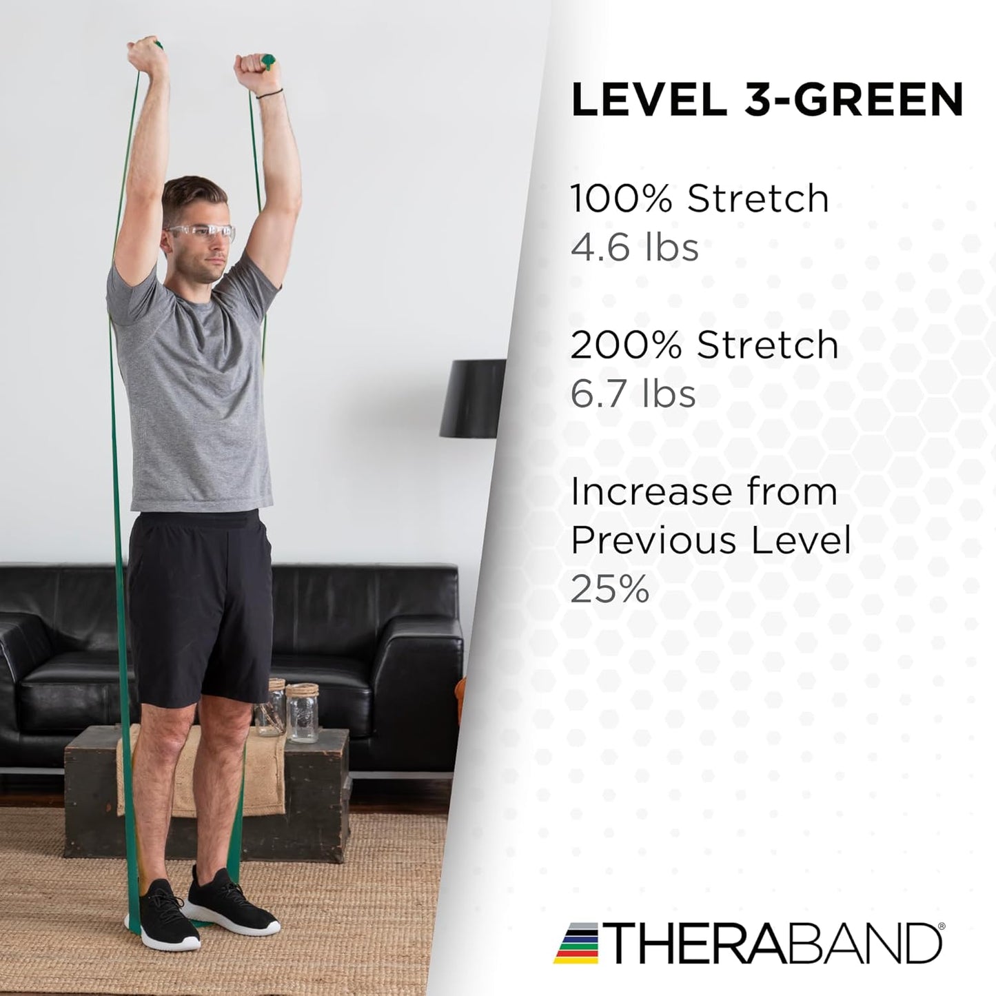 THERABAND Resistance Band, Green, Heavy, 50-Yard Roll, Latex-Free, Elastic Band for Exercise, Physical Therapy, Yoga, Pilates, Stretching, Home Workouts, Cut-to-Length, Color-Coded Levels