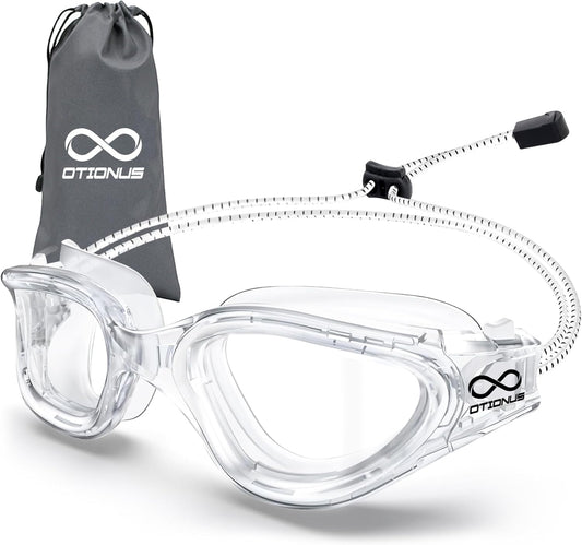 Swim Goggles, Polarized Adult Swimming Goggles Bungee Strap No Hair Pulling Anti-fog Pool Goggles for Men Women