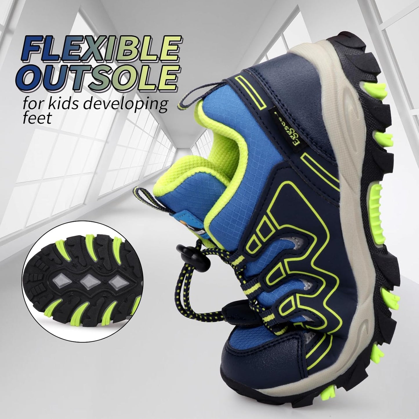 Kids Boys Running Shoes Waterproof Non-Slip Breathable Low-Top Outdoor Hiking Walking Sneakers (Little/Big Kids)