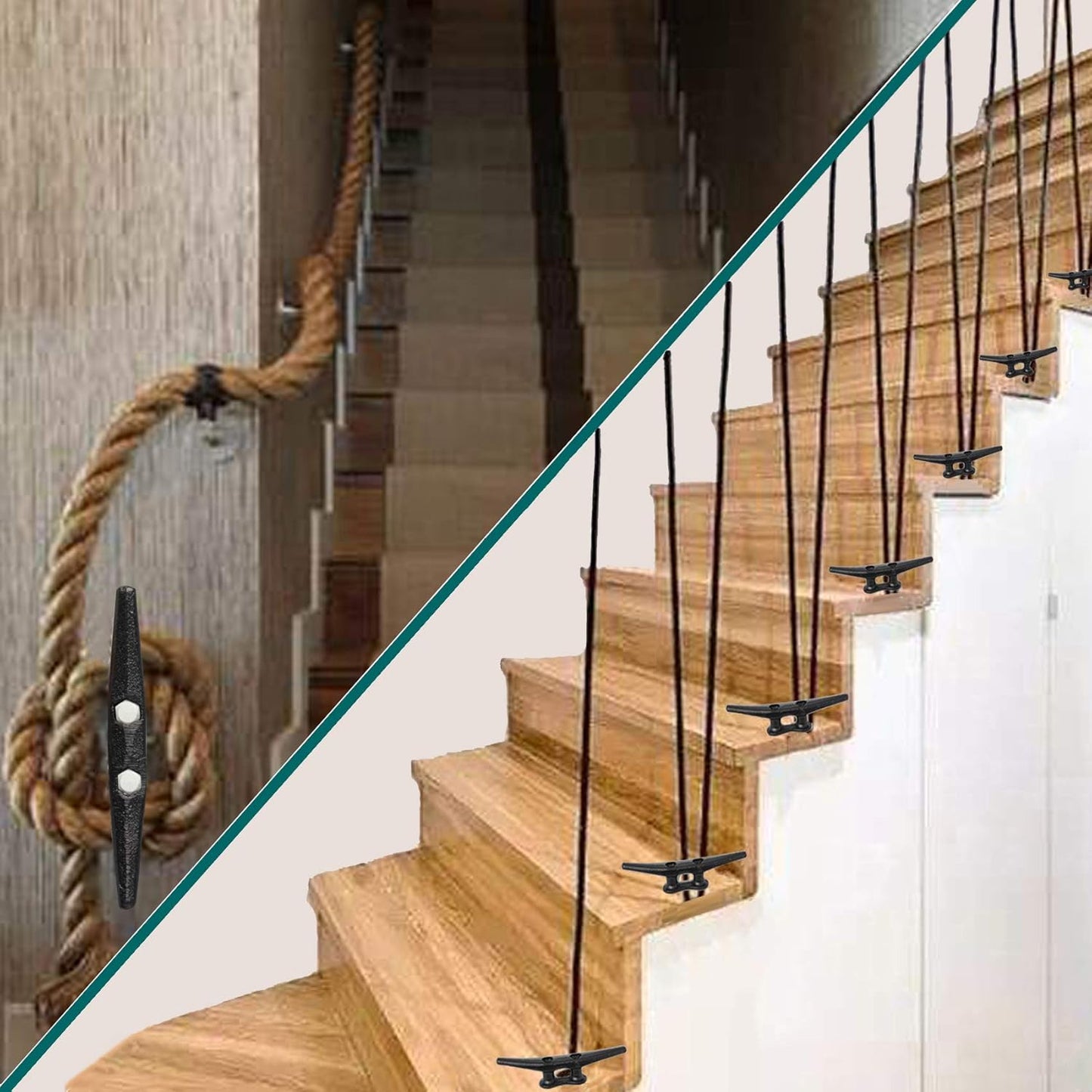 Dock Cleats 6/8/10 inch With Hardware,Electrophoretic Coated Black Boat Cleat Dock Boat Cleats,Rope Cleat Boat Dock Cleats Ideal for Boat Docks, Decks, Piers for Tying up Boats (2,4,6,8,12 Pack)