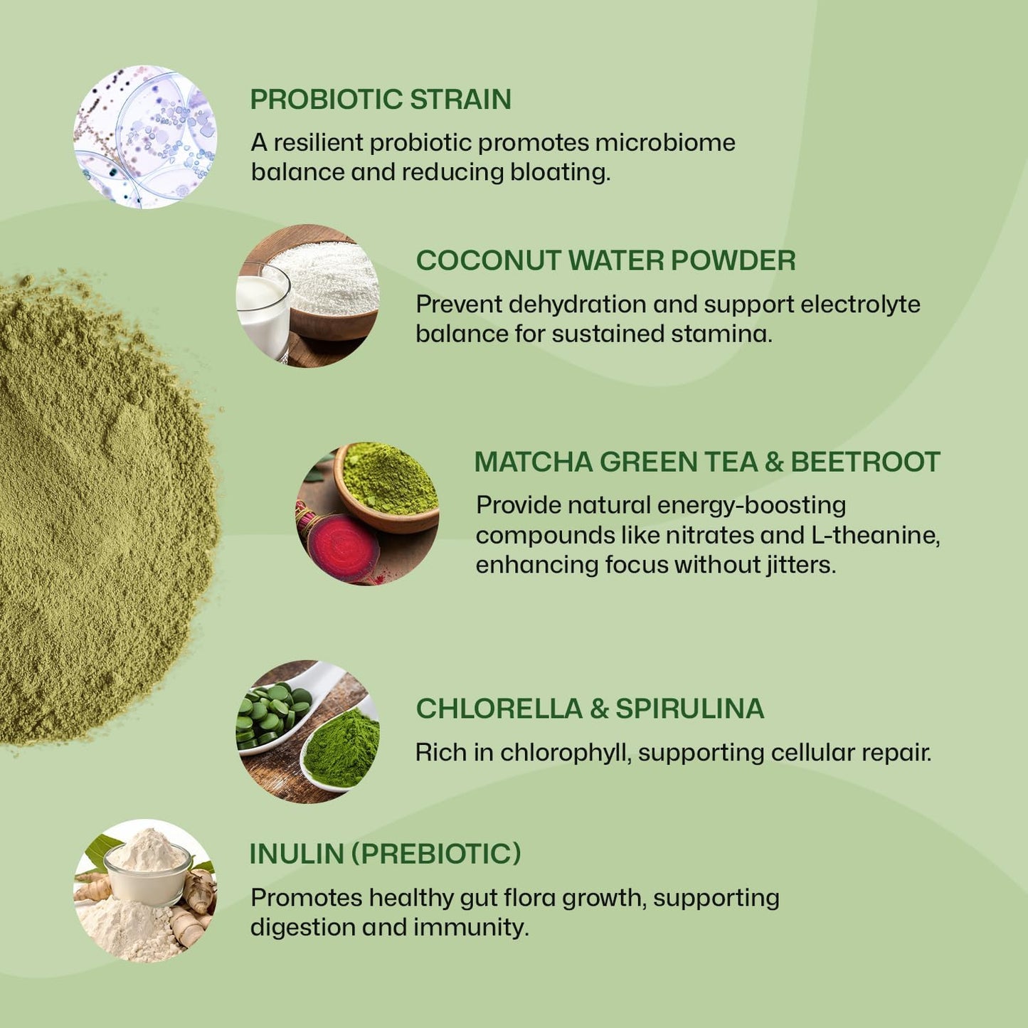 ColonBroom Superfood Greens Powder Supplement | Super Greens Juice Powder with Probiotics, Prebiotics, Spirulina & Chlorella | Natural for Energy, Immunity, Digestion & Detox Support | 56 Servings