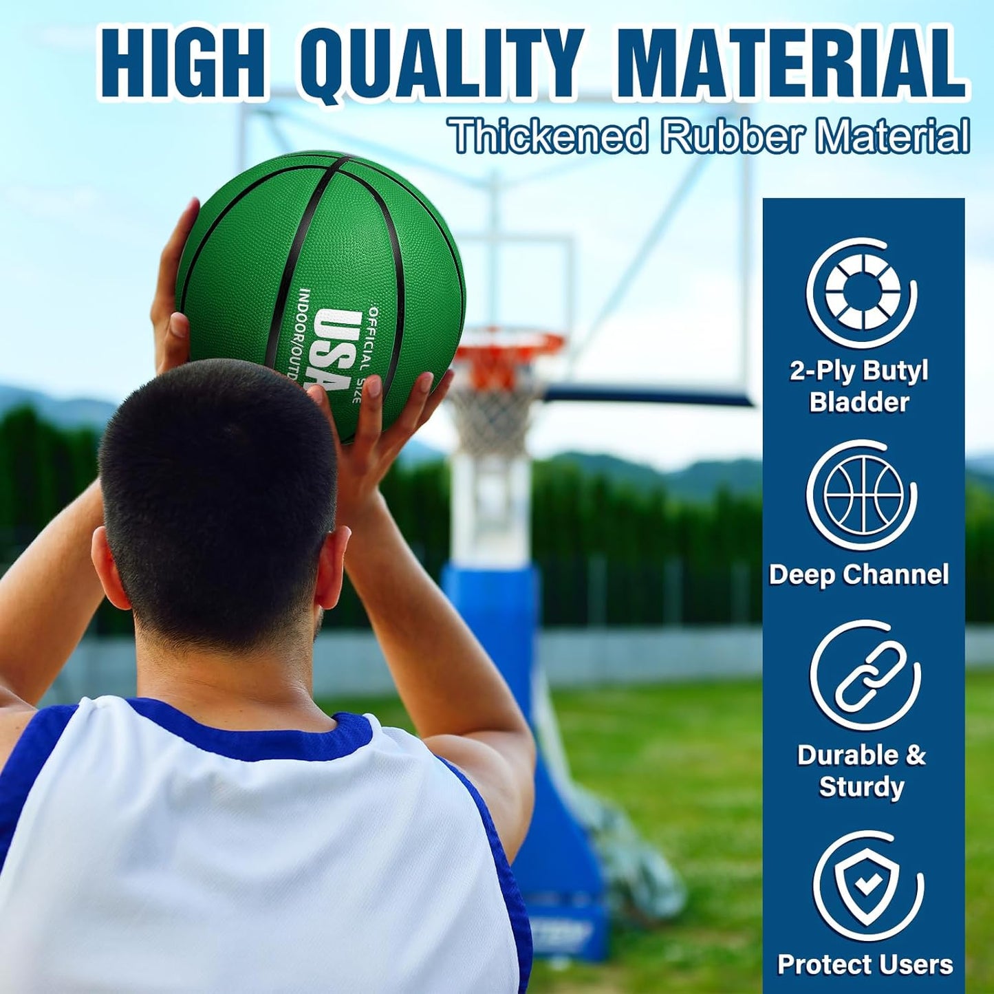 Libima 24 Pcs Rubber Basketballs Bulk with Pump Official Size Multicolor Basket Balls Youth Streetballs Set for Adult Boys Girls Gifts Indoor Outdoor Training Practice