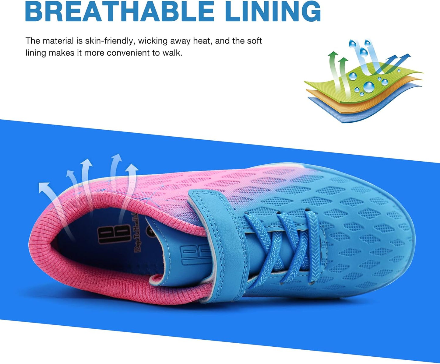 brooman Kids Indoor Soccer Shoes Boys Girls Soccer Cleats Athletic Turf Shoes