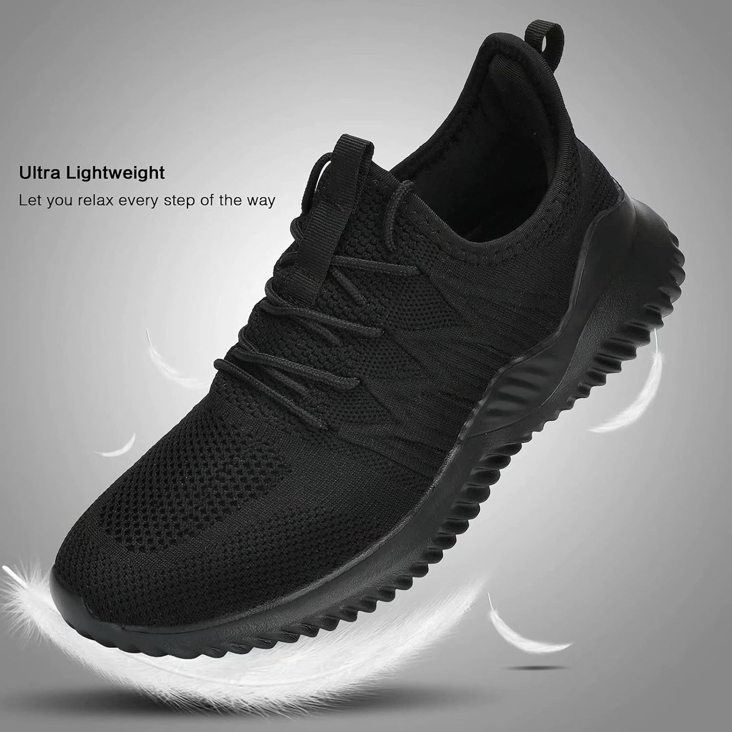Mens Slip On Running Shoes Athletic Walking Trainers Lightweight Breathable Mesh Tennis Sneakers