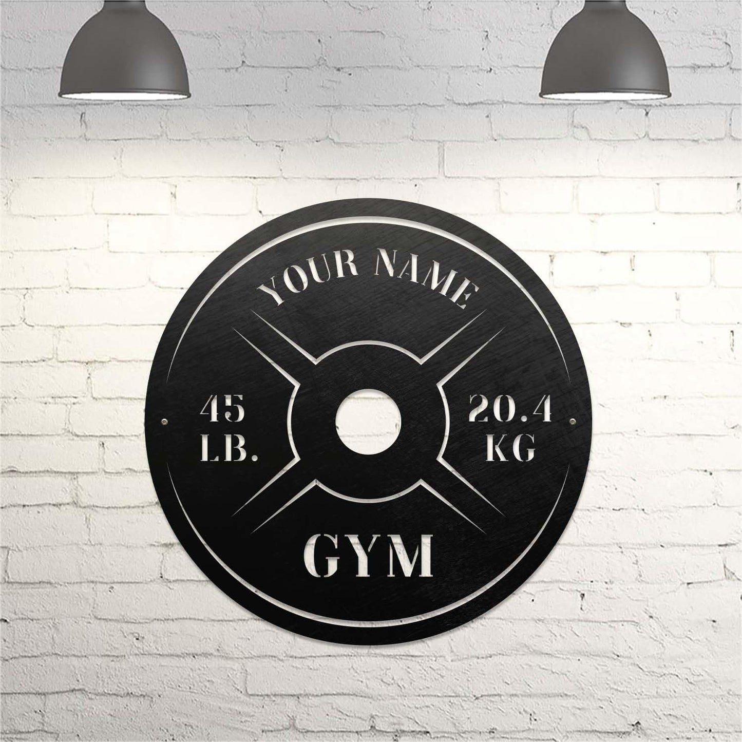 Personalized Home Gym LED Tin Metal Sign Multiple Sizes, Weight Lifting Exercise Workout Room Training Fitness Center Motivational Inspirational Quotes Decor Wall Art Hanging Accessories (06 w/o LED)
