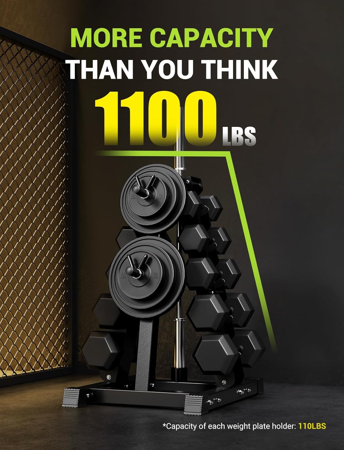 YOLEO Dumbbell Rack - 3 Tier & 5 Tier Compact Weight Rack for Dumbbell, Kettlebell, Barbell, Heavy Duty Weight Storage Organizer, Space-Saving Dumbbell Storage Stand Holder for Home Gym - 1100LBS Capacity (Rack Only)