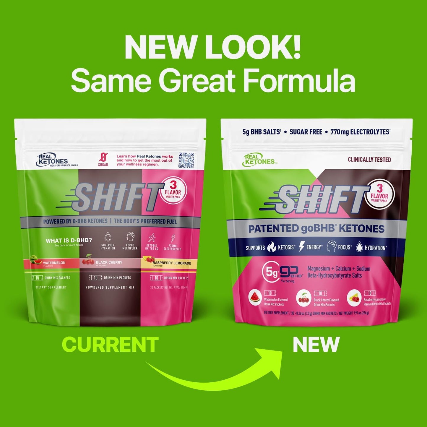 Real Ketones BHB Exogenous Ketones Drink Mix Packets Keto Electrolytes Powder Packets No Sugar with 4 Main Fasting Electrolytes Plus Hydrating Patented Keto BHB - 30 Count Variety Pack