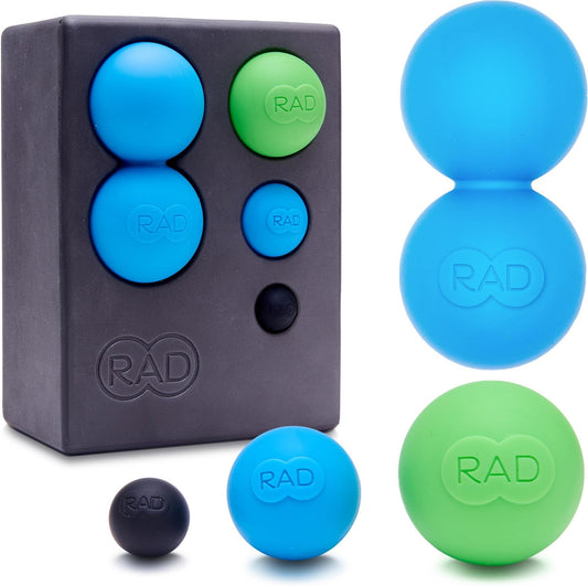 RAD Point Release Kit / 5-in-1 Massage Tool Kit with Block, Massage Balls and Peanut Roller for Self Massage, Mobility and Recovery