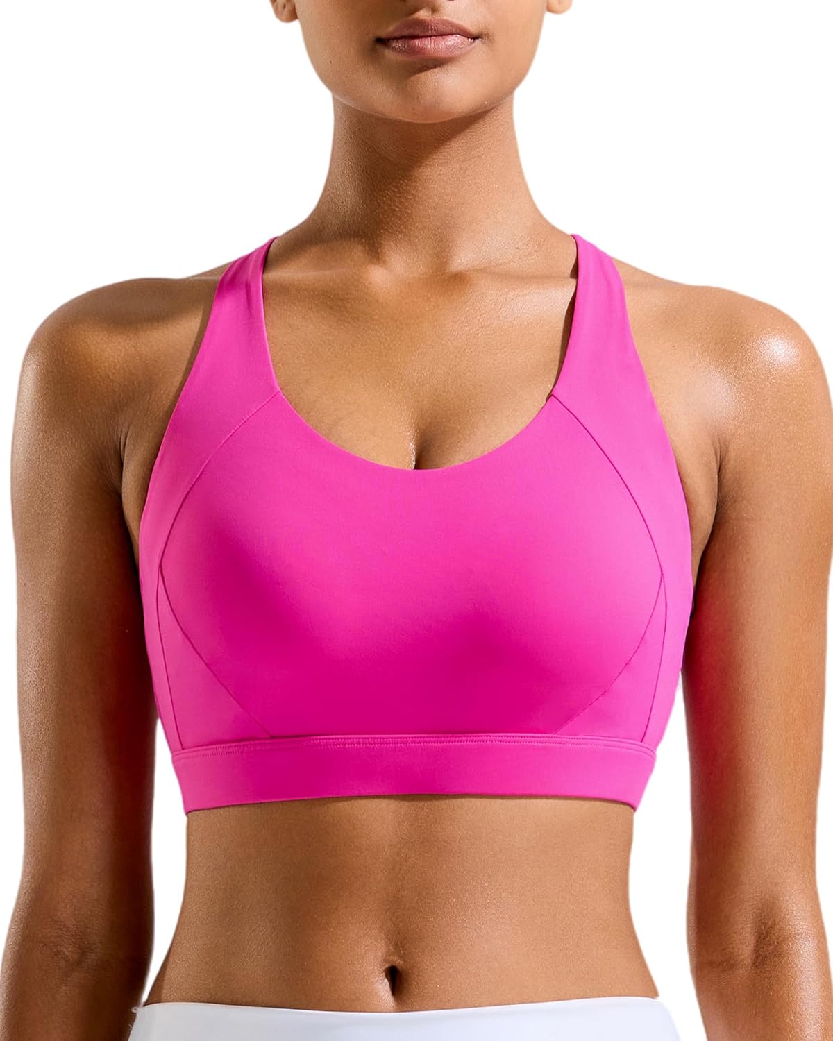 RUNNING GIRL Sports Bra for Women High Support Molded Cup Strappy Running Sports Bras with Sewn in Pads