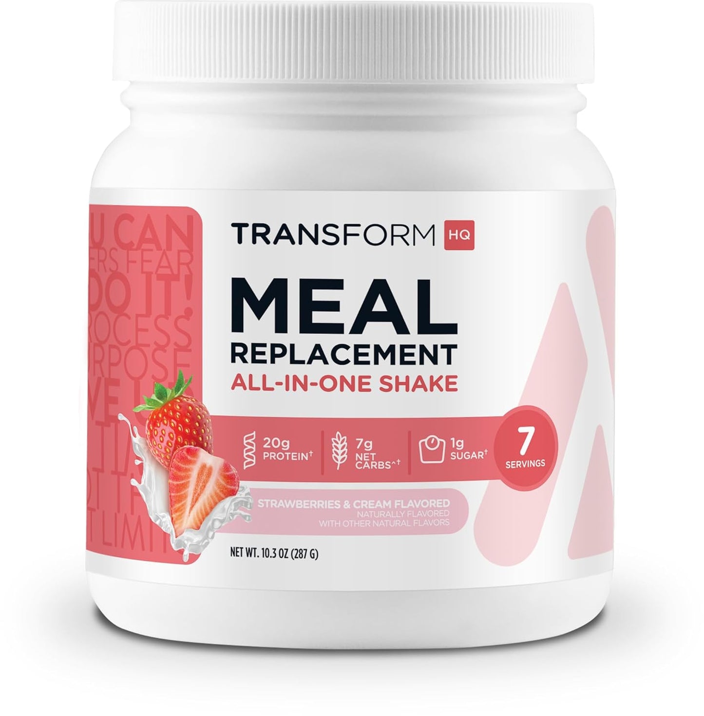 TransformHQ Meal Replacement Shake Powder 7 Servings (Strawberry & Cream) - Gluten Free, Non-GMO