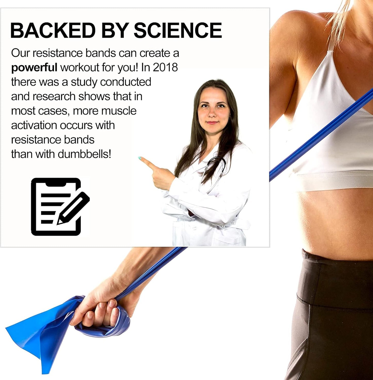 Resistance Band for Working Out - 8,16,24 Yard Resistance Bands Bulk Rolls - 10 Strengths in Light Medium and Heavy Exercise Bands - Latex Free Workout Bands Including iPhone App and e-Book