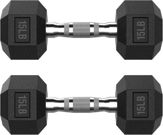 Hex Dumbbell Set 2.5-400 lb, Rubber Encased Exercise & Fitness Dumbbells, Weights Dumbbells Set of 2, Hand Weight for Strength Training