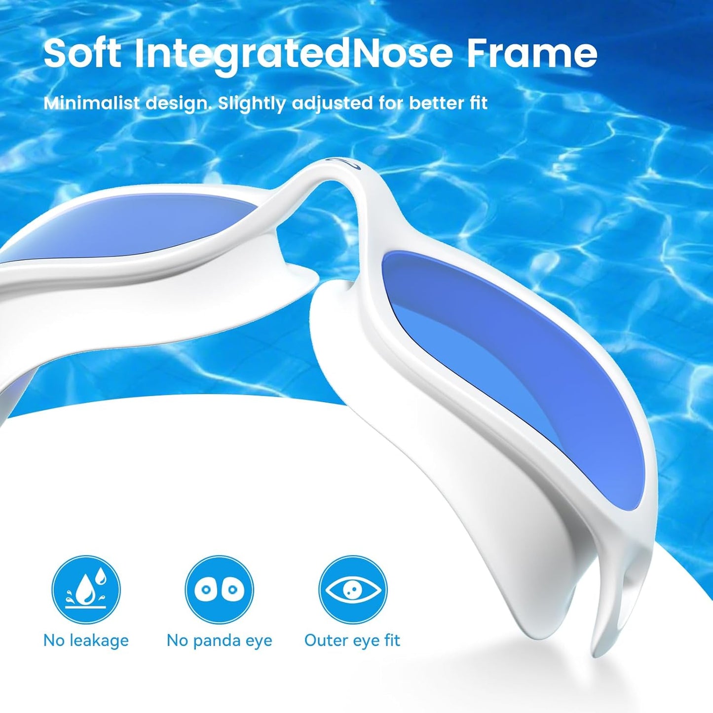COPOZZ Swim Goggles Adult Women, Swimming Goggles for Women & Men, Anti-Fog No Leaking UV Protection for Adult