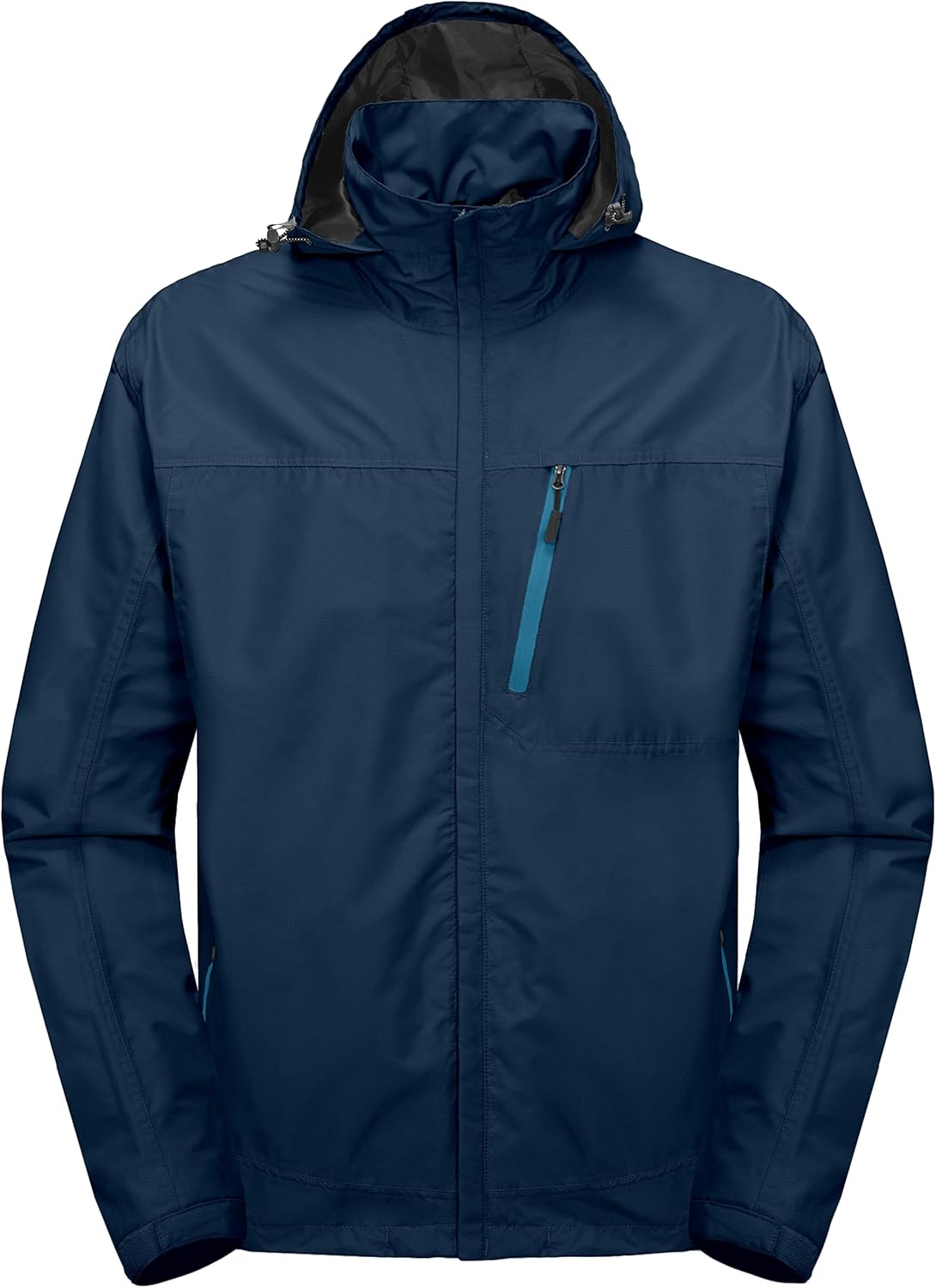 Little Donkey Andy Men's Waterproof Rain Jacket Outdoor Lightweight Hooded Raincoat for Hiking Golf Travel Fishing