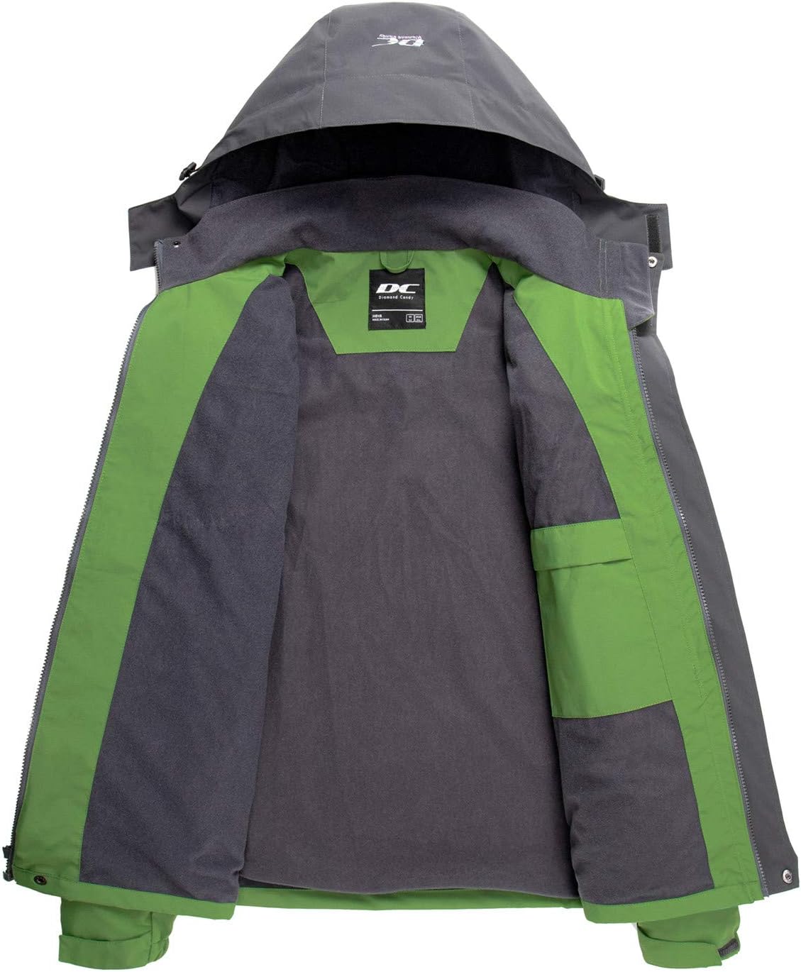 Diamond Candy Men's Hooded Waterproof Jacket Lightweight Rain Jacket Outdoor Casual Sportswear