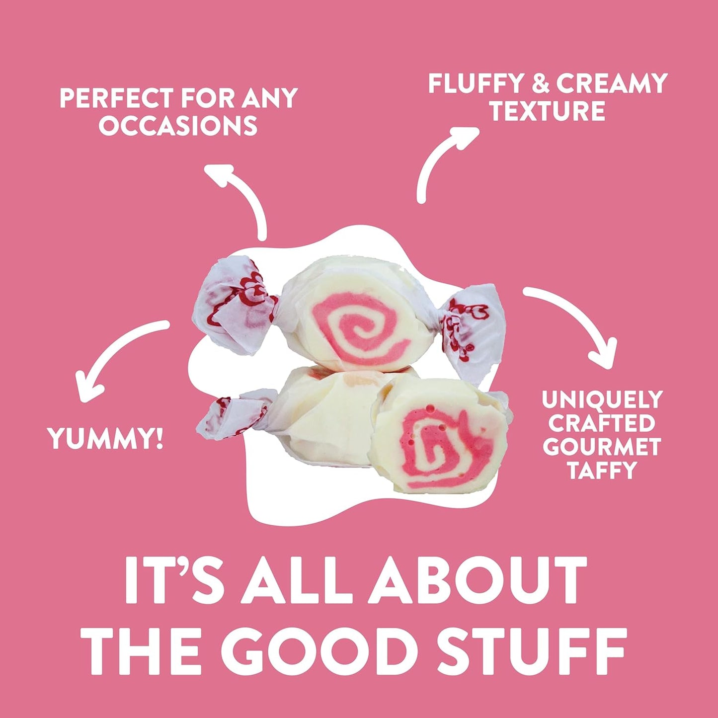 Taffy Town Saltwater Taffy, Strawberry Cheesecake, 40 Ounce