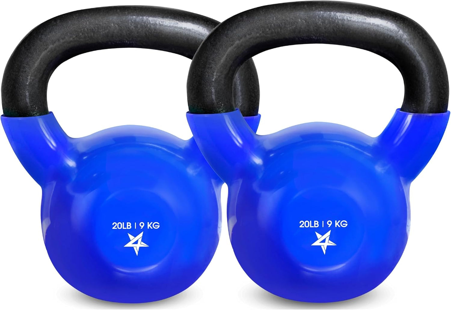 Yes4All 5-100 LB Kettlebells Vinyl Coated Cast Iron for Dumbbell Weights Exercises, Gym, Fitness, Full Body Workout Equipment Push up, Grip and Strength Training