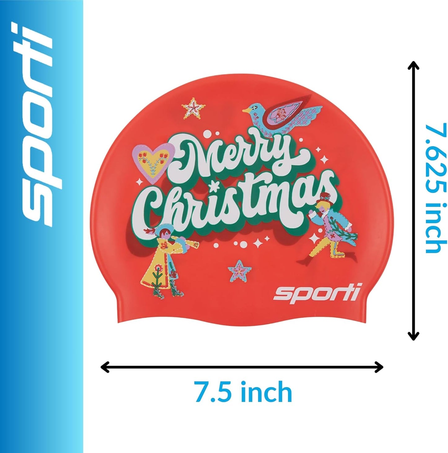 Sporti Silicone Swim Cap for Kids, Unisex Youth Swimming Cap, Protection Bathing Caps for Your Children, Aged 2-10