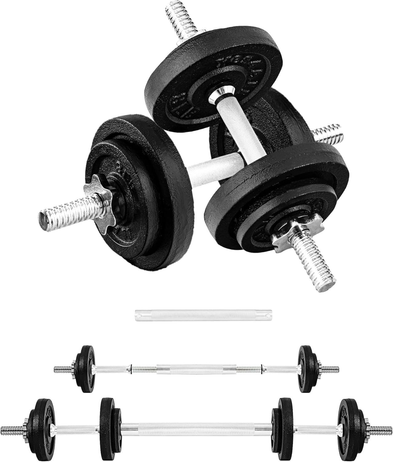 Yes4All Old School Adjustable Dumbbell Set with Weight Plates, Star Lock Collars/Connector, 40lbs to 200lbs Adjustable Weight Plates Set