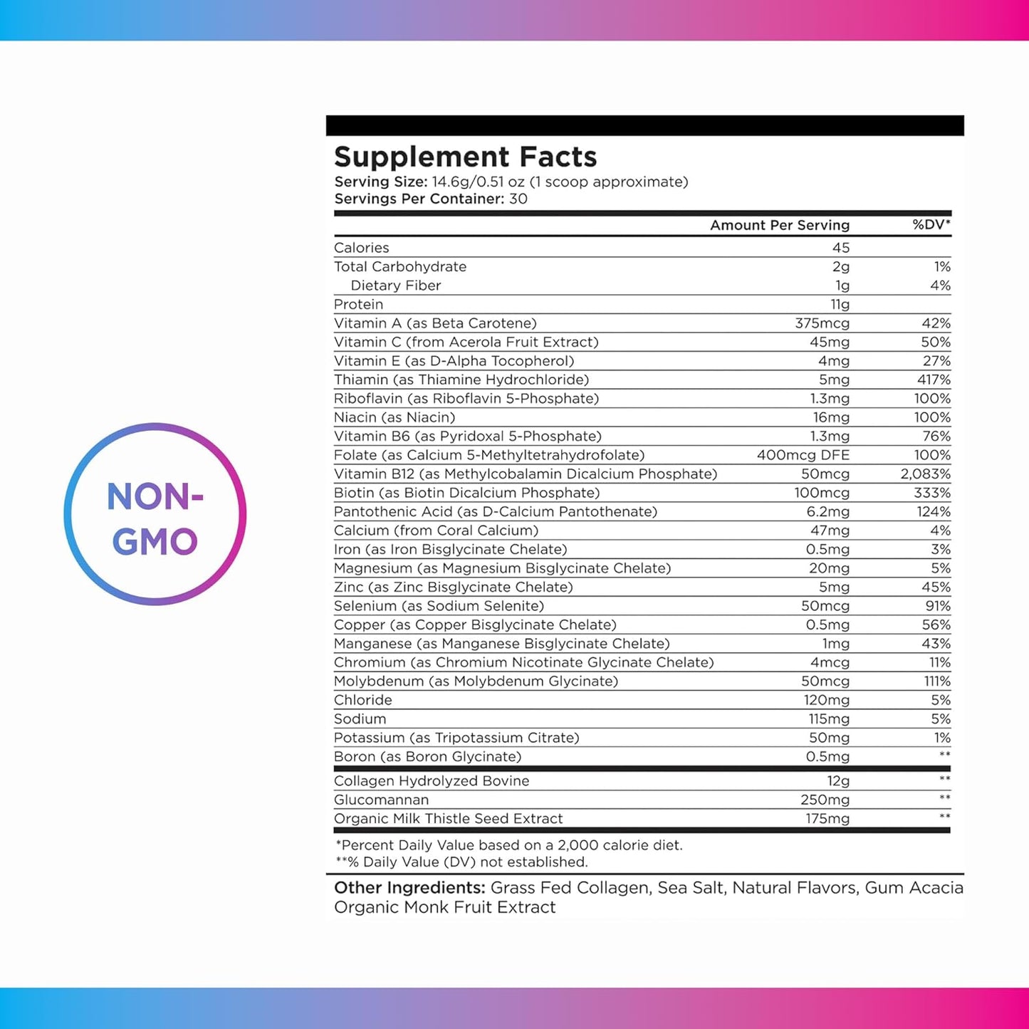 Livingood Daily Collagen Powder for Women and Men, Vanilla, Grass Fed Protein, Hydrolyzed Collagen Peptides with Vitamin C & Multi Vitamins for Hair, Skin, Nail & Gut Health, Gluten Free, 30 Servings