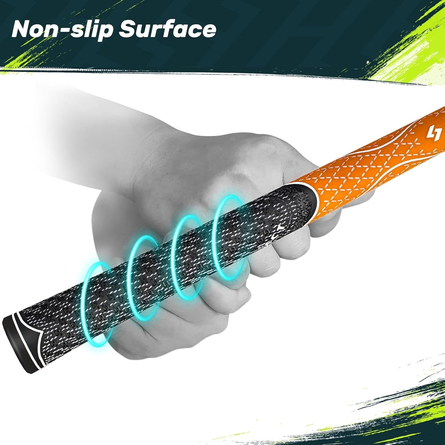 SAPLIZE Hybrid Golf Grips (CL07) - Set of 13, Innovative Design, Cross Corded Rubber Technology, Options of 8 Colors, Standard/Midsize, Basic/Deluxe Kit for Choice, Multicompound Golf Club Grips