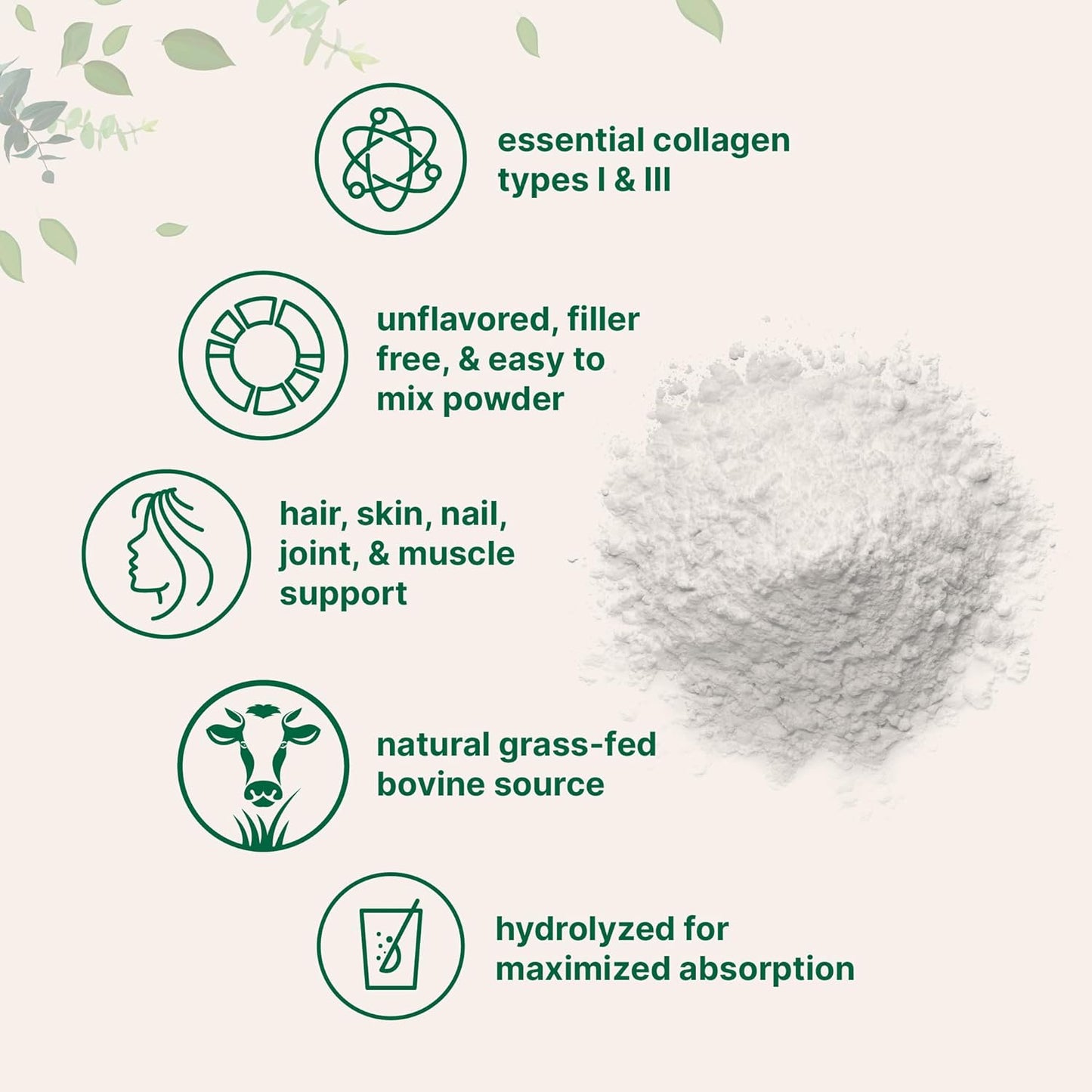 Micro Ingredients Bovine Collagen Peptides Powder, 1lb | Type I & III + Natural Protein | Grass-Fed Bovine Source | Unflavored | Supports Skin, Joint & Bone Health | Paleo, Non-GMO
