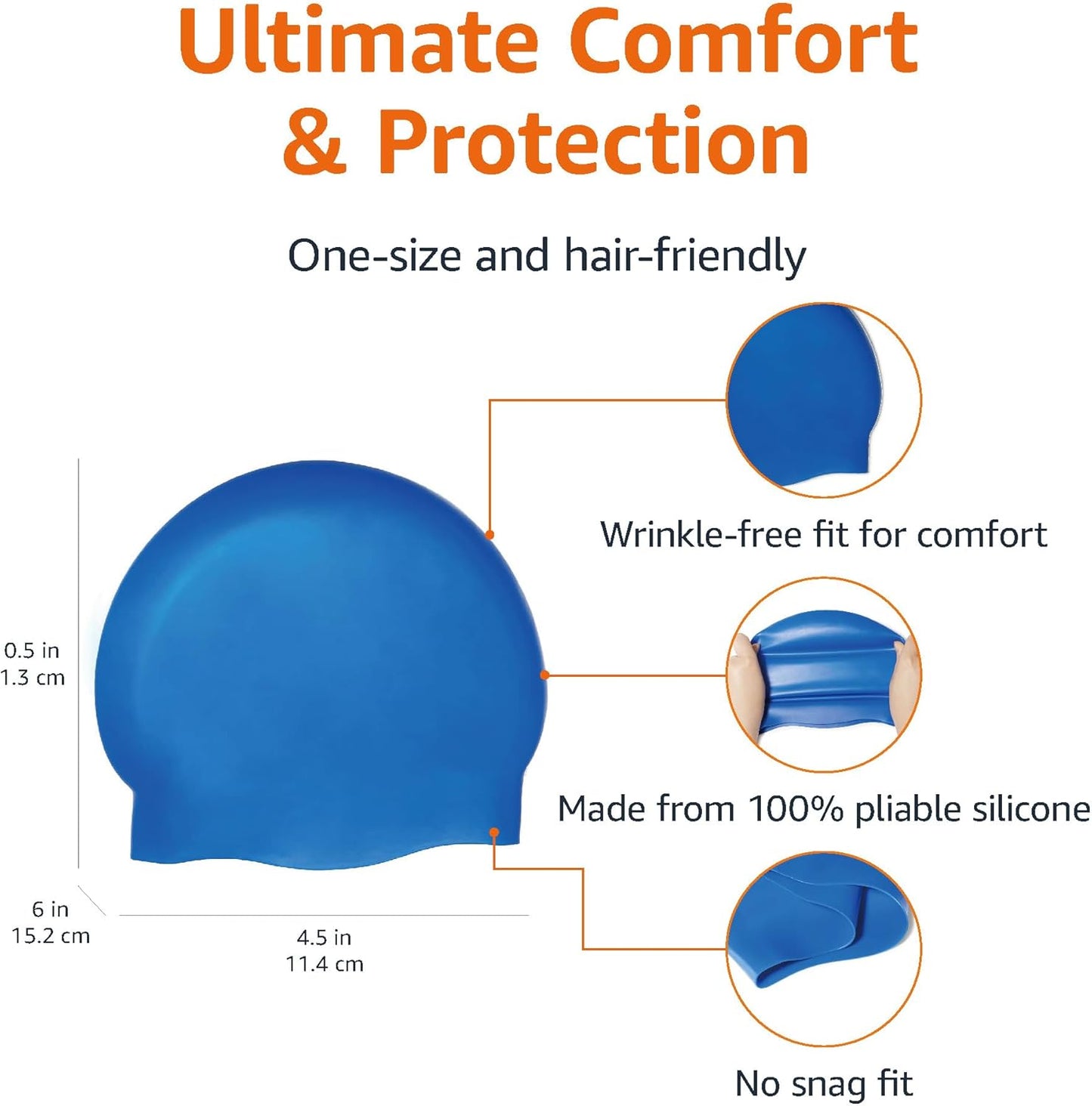 Amazon Basics Silicone Swim Cap
