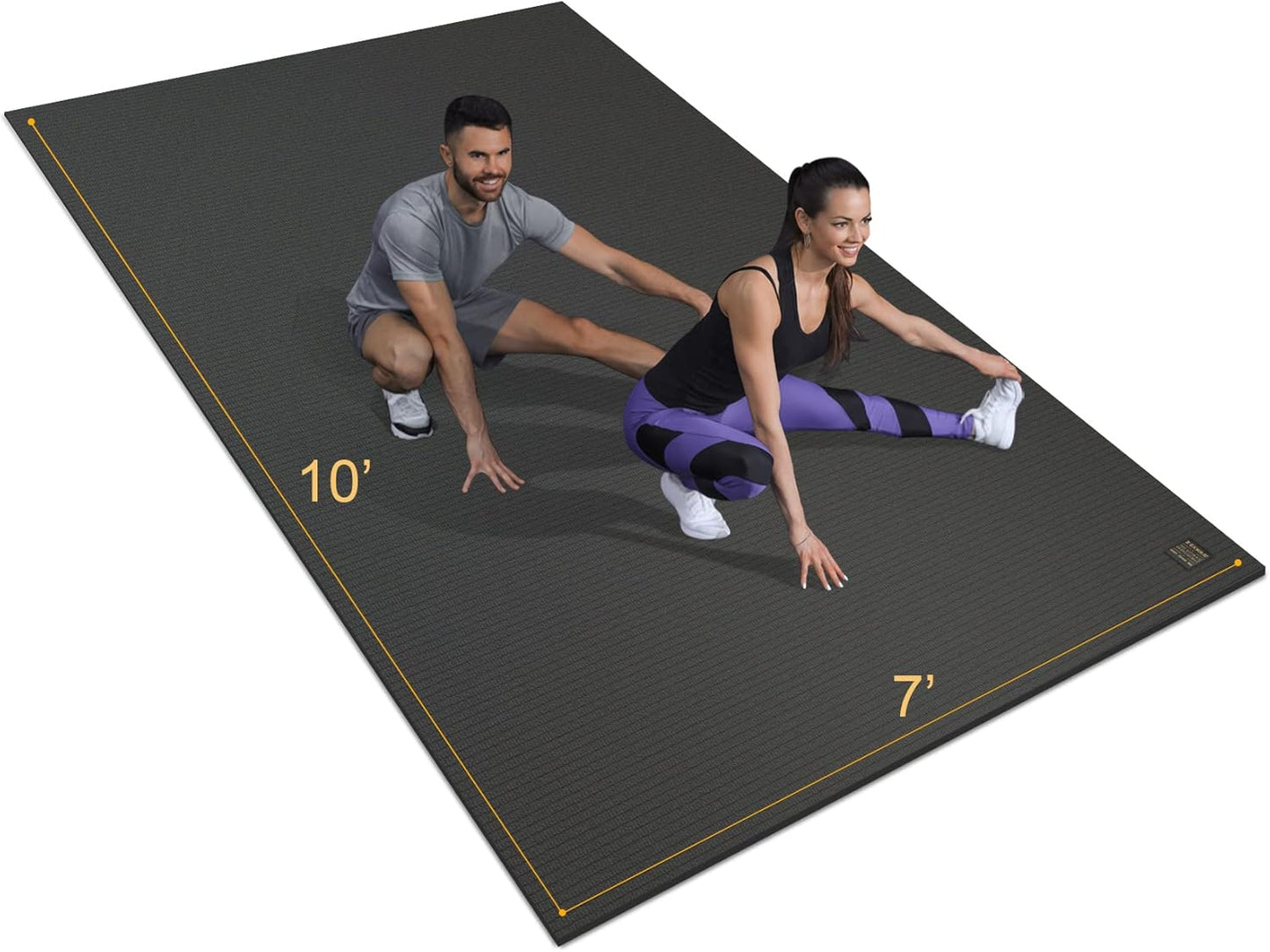 Gxmmat Extra Wide Large Exercise Mat 12'x7'/10'x7/8'x7(7mm), Thick Workout Mats for Home Gym Flooring, High-Density Durable Cardio Mat, Shoe Friendly, Perfect for Plyo, MMA, Jump Rope, Weight, Fitness