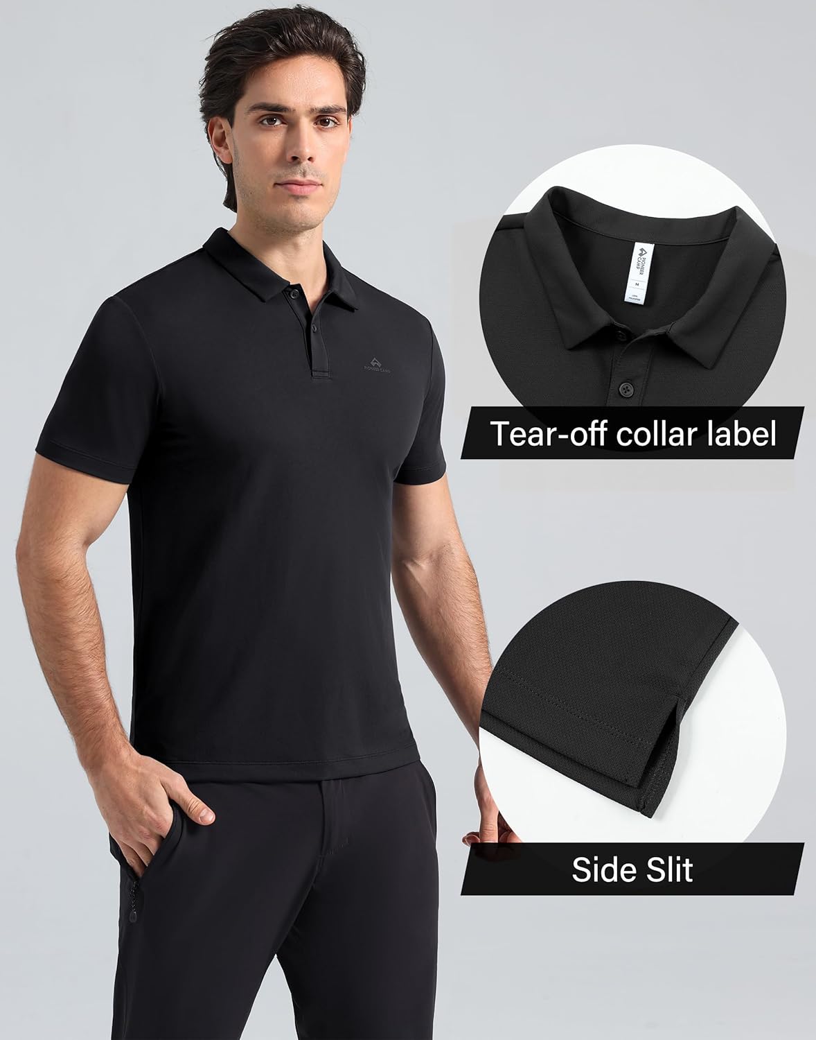 Pioneer Camp Men's Golf Shirt UPF 50+ Quick Dry Polo Shirts Short Sleeve Moisture Wicking Performance Tees Collar Work Shirts