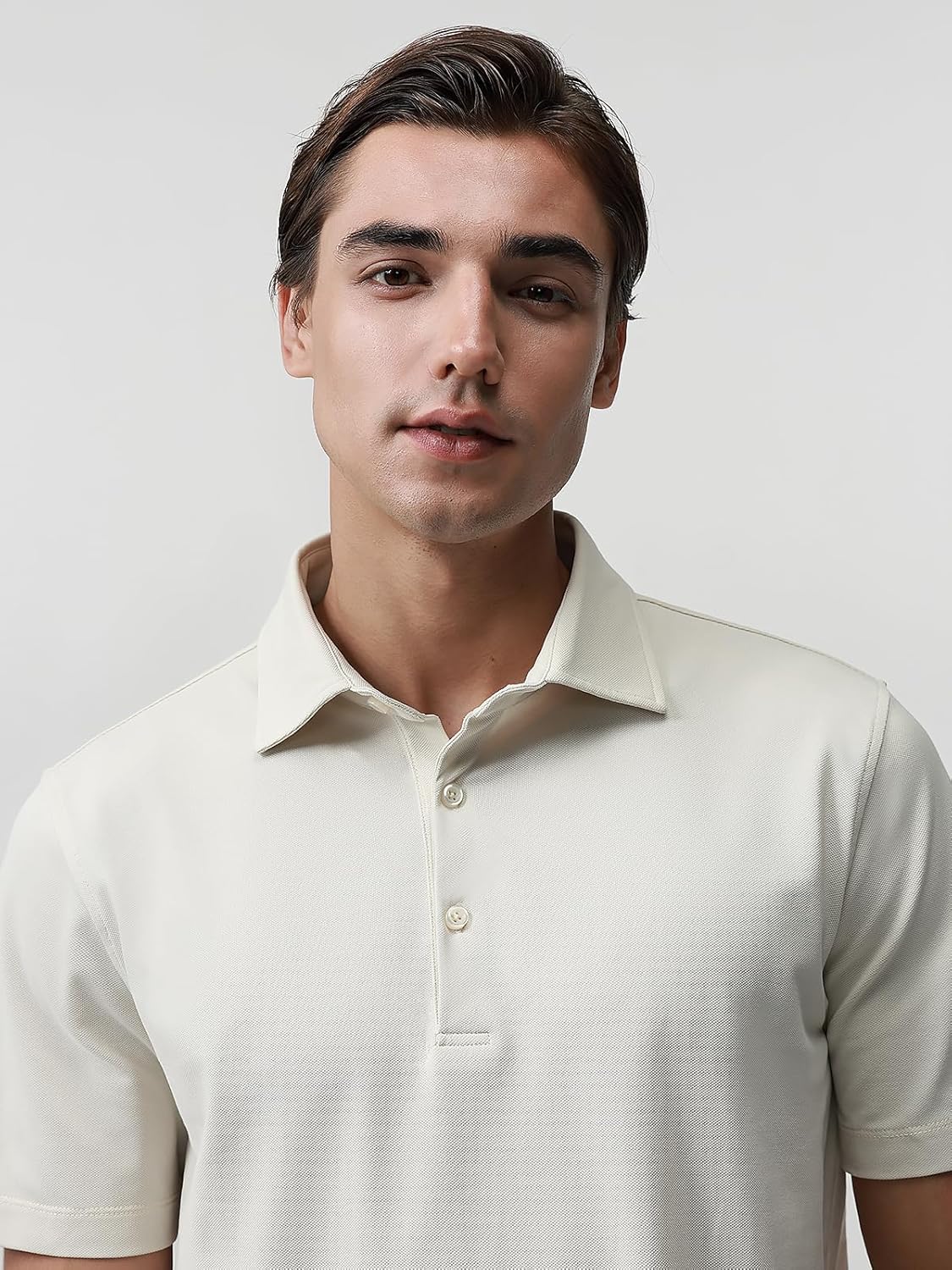 BCI Cotton Blend Pique Polo Shirts for Men Short Sleeve Tops Comfort Split Hem with 3-Color Tape