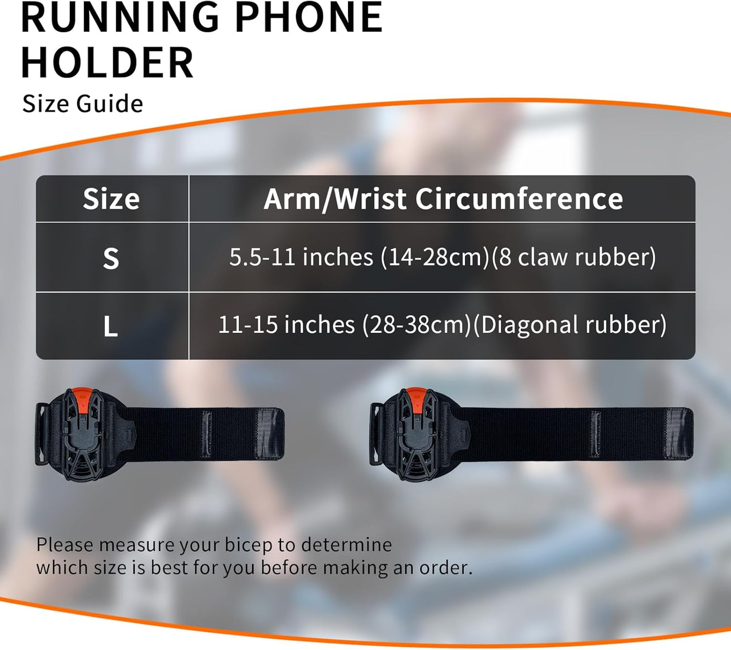 Wristband Phone Holder for Running,Phone Wrist Strap 360° Rotation & Detachable - Compatible with iPhone 16/15/13/XR, for Samsung and More - Fits 4''-6.5'' Phones - for Walking(S)