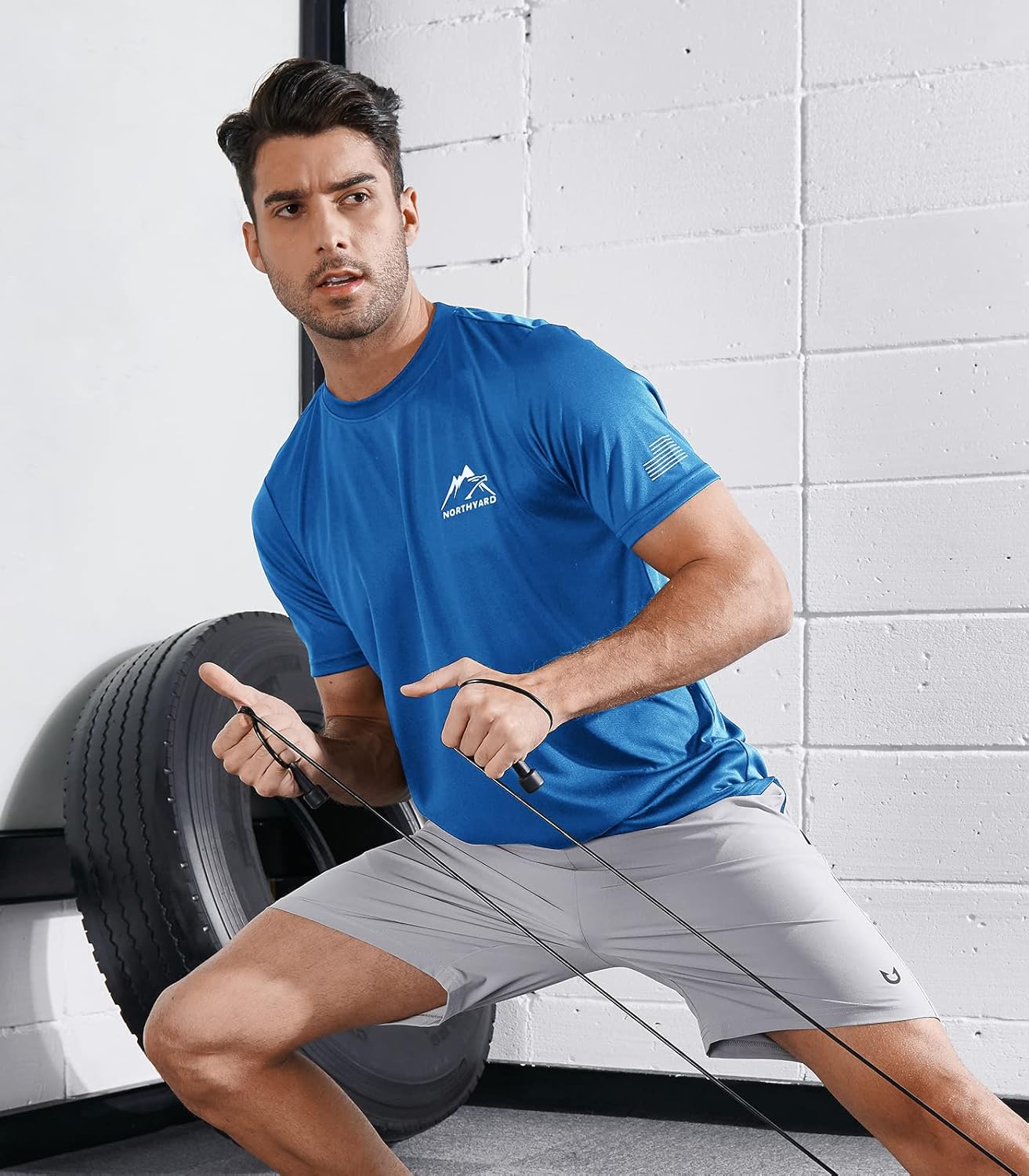 NORTHYARD Men's UPF 50+ Sun Protection Shirts Swim SPF UV Quick Dry Short Sleeve T-Shirts for Athletic Fishing Rash Guard