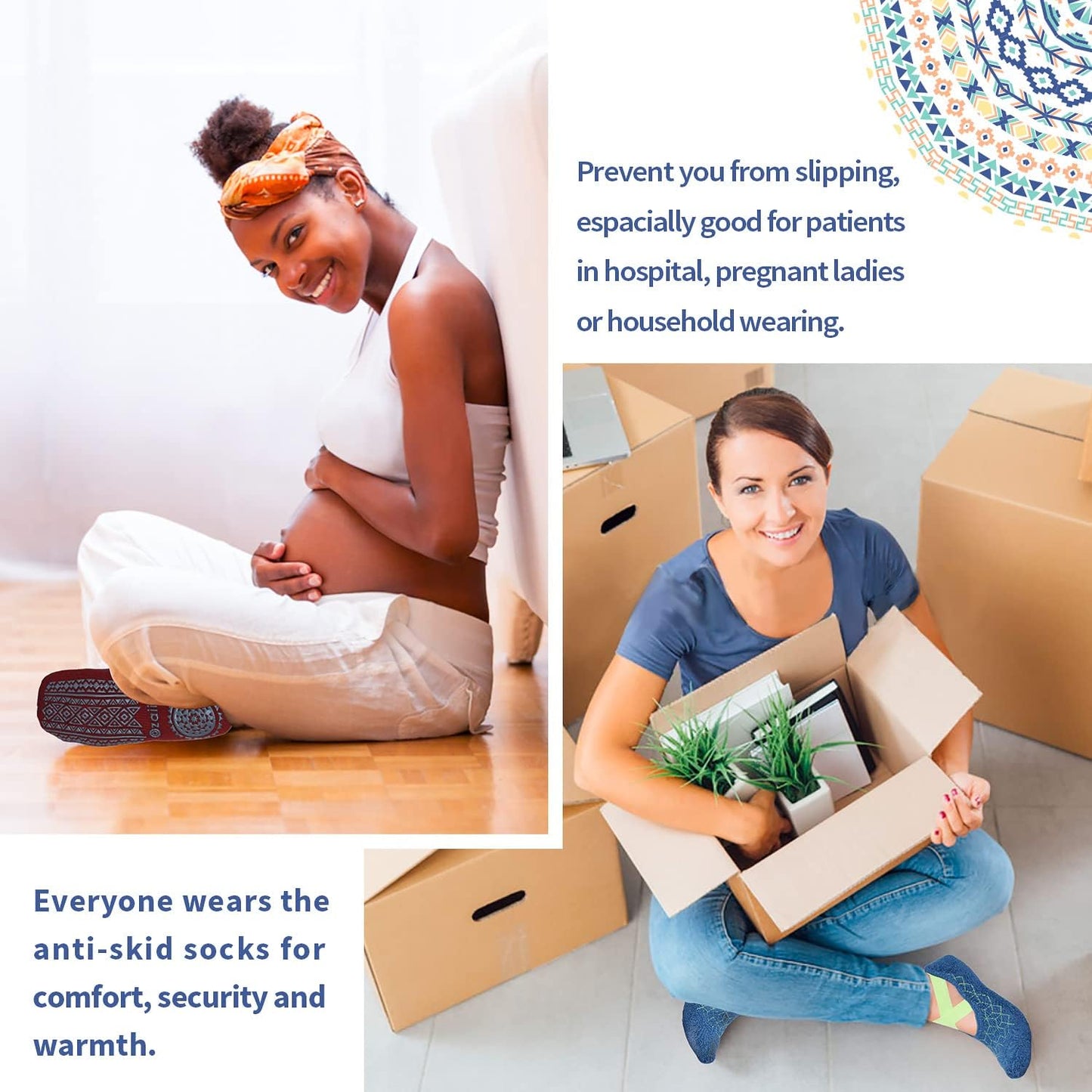 Ozaiic Yoga Socks for Women Non-Slip Grips & Straps, Ideal for Pilates, Pure Barre, Ballet, Dance, Barefoot Workout