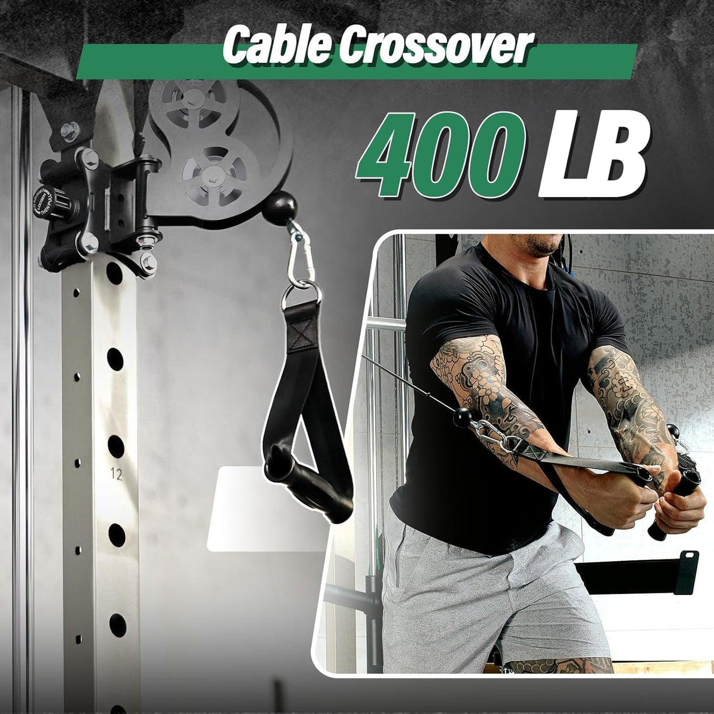 B52 Machine Home Gym with Power Rack, Cable Crossover, Dual Pulley System, Landmine, and Multi-Grip Pull-Up Bar – Heavy-Duty Fitness Equipment for Strength Training and Full-Body Workouts