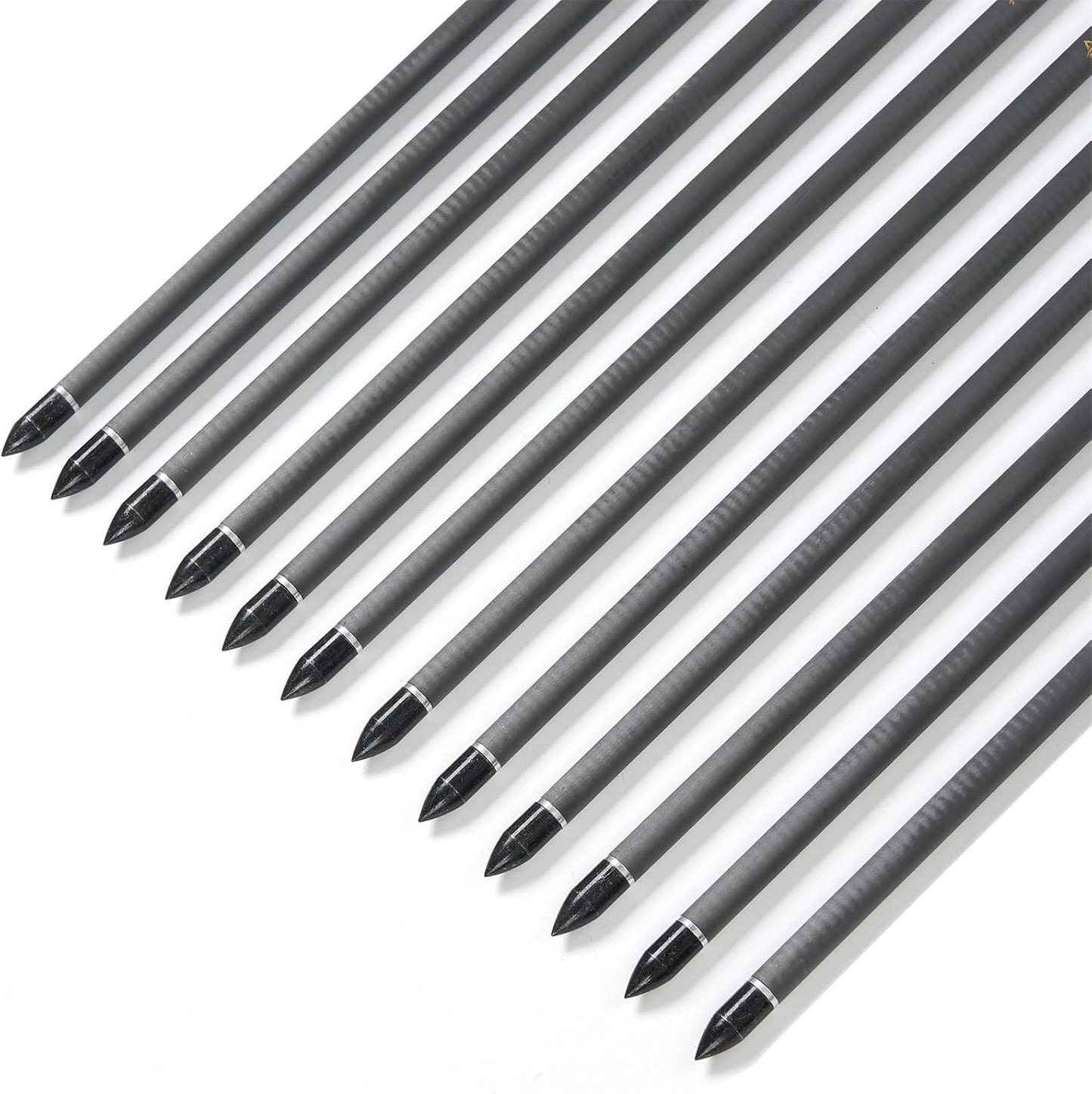 Crossbow Bolts 15 Inch Archery Carbon Crossbow Arrows with Moon Nocks Hunting Archery Arrows（12pcs