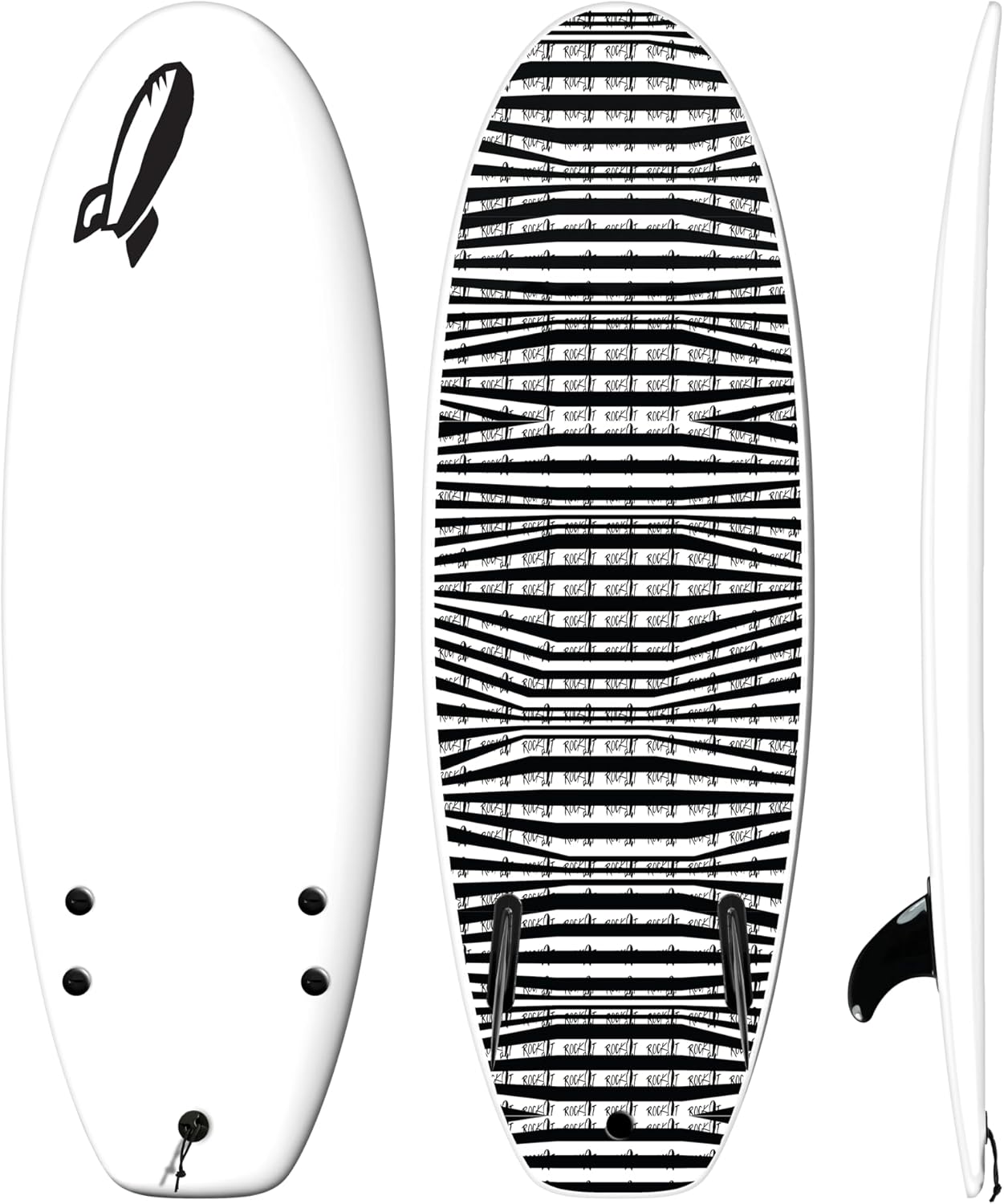 Rock-It 4'10" CHUB Soft Top Surfboard - Kids & Mini, Easy to Paddle & Maneuverable for Beginners