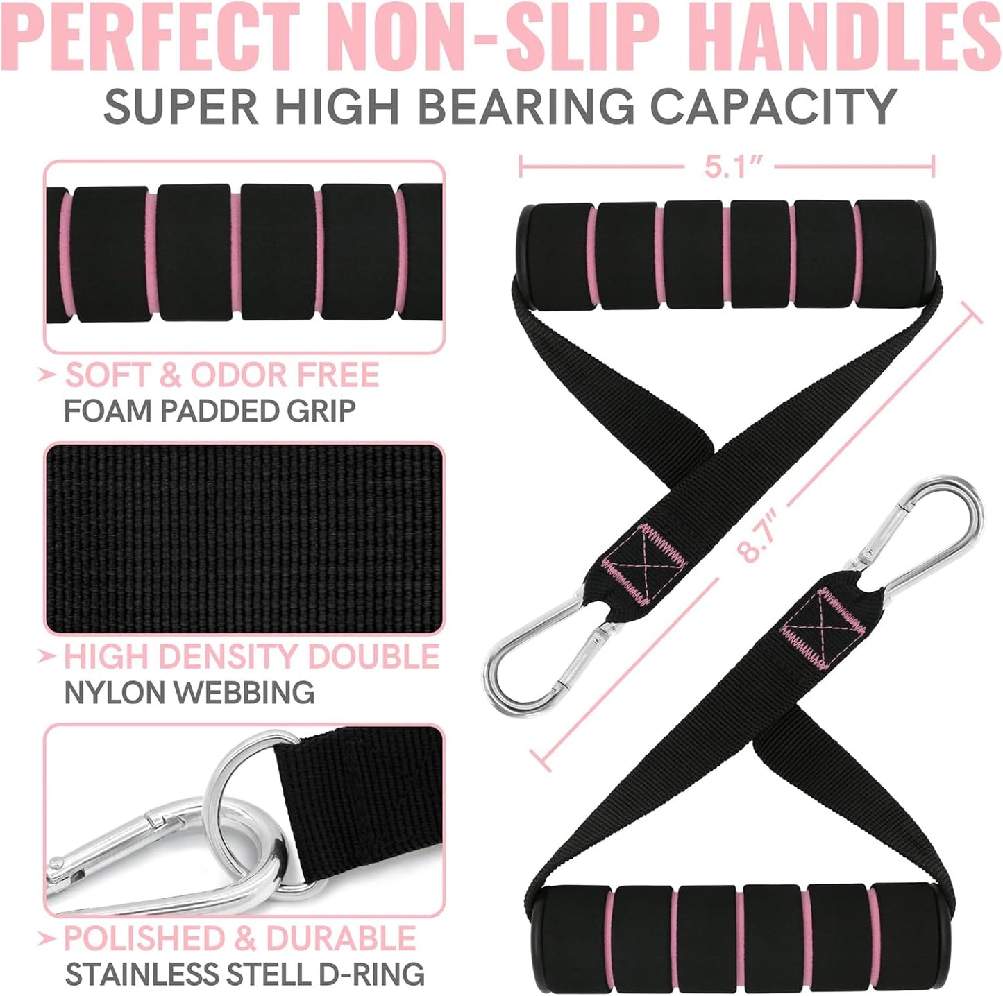 Aihoye Resistance Bands for Working Out, Exercise Bands with Handles, Stretch Bands for Exercise, Workout Bands with Door Anchors for Physical Therapy & Strength Training