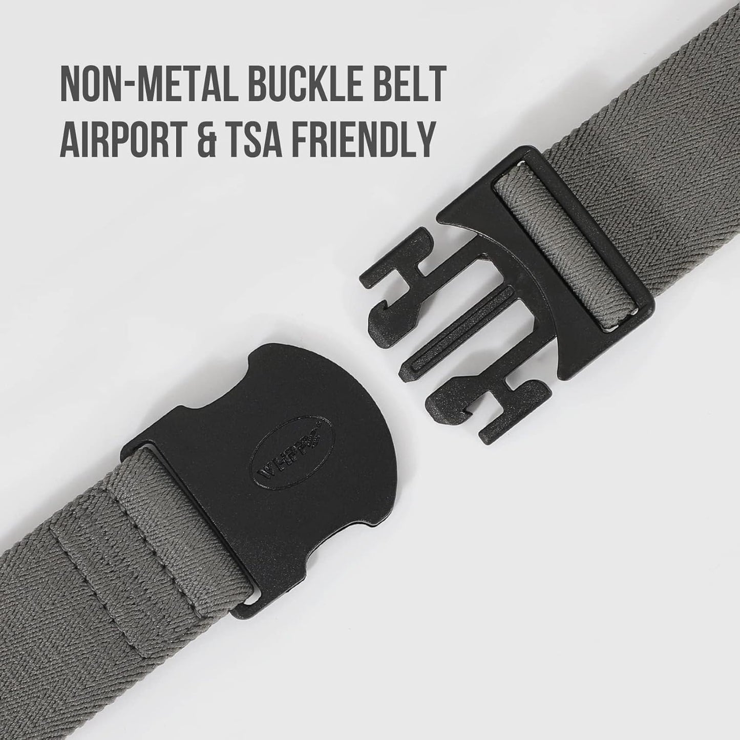 WHIPPY Mens Elastic Stretch Belt Unisex Adventure Web Belt for Women Men with Non-Metal Buckle Adjustable Belts