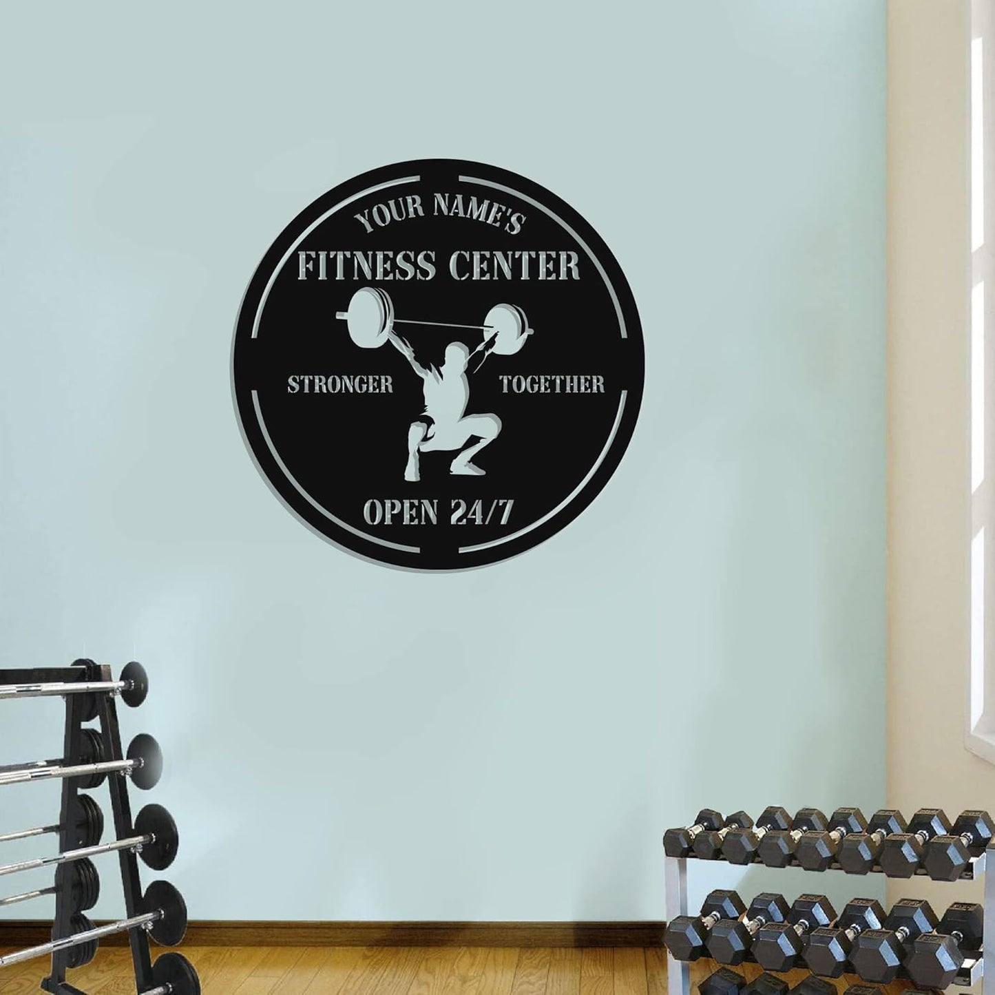 Personalized Home Gym LED Tin Metal Sign Multiple Sizes, Gym Sign Wall Decor, Exercise Workout Room Decor Fitness Center, Motivational Inspirational Hanging Wall Art Wall Plaque (04 w/o lights)