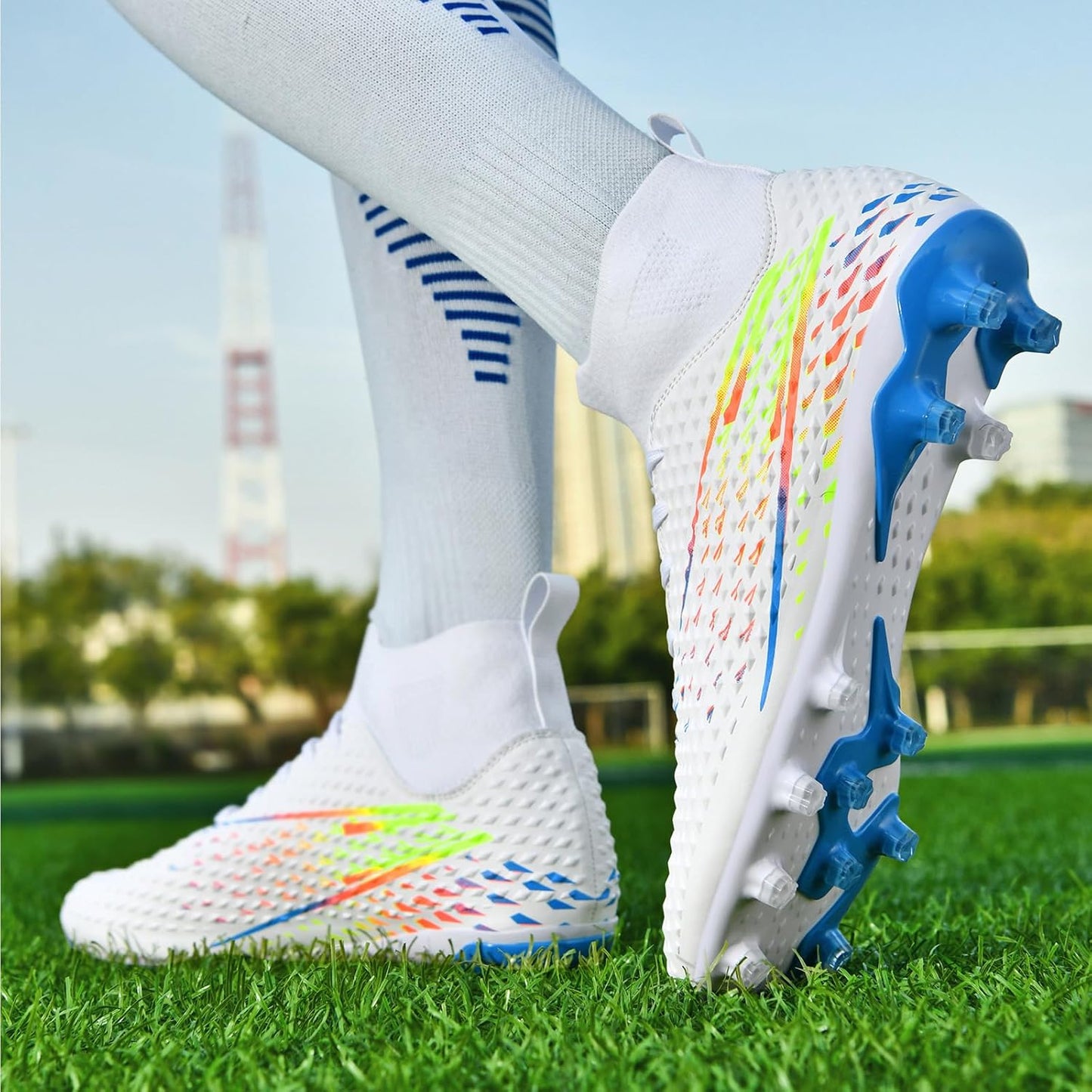 Mens Soccer Cleats Womens Indoor Soccer Shoes Wide Baseball Turf Shoes Adult Youth Rugby Shoes Big Boys Small Spikes AG TF Football Boots
