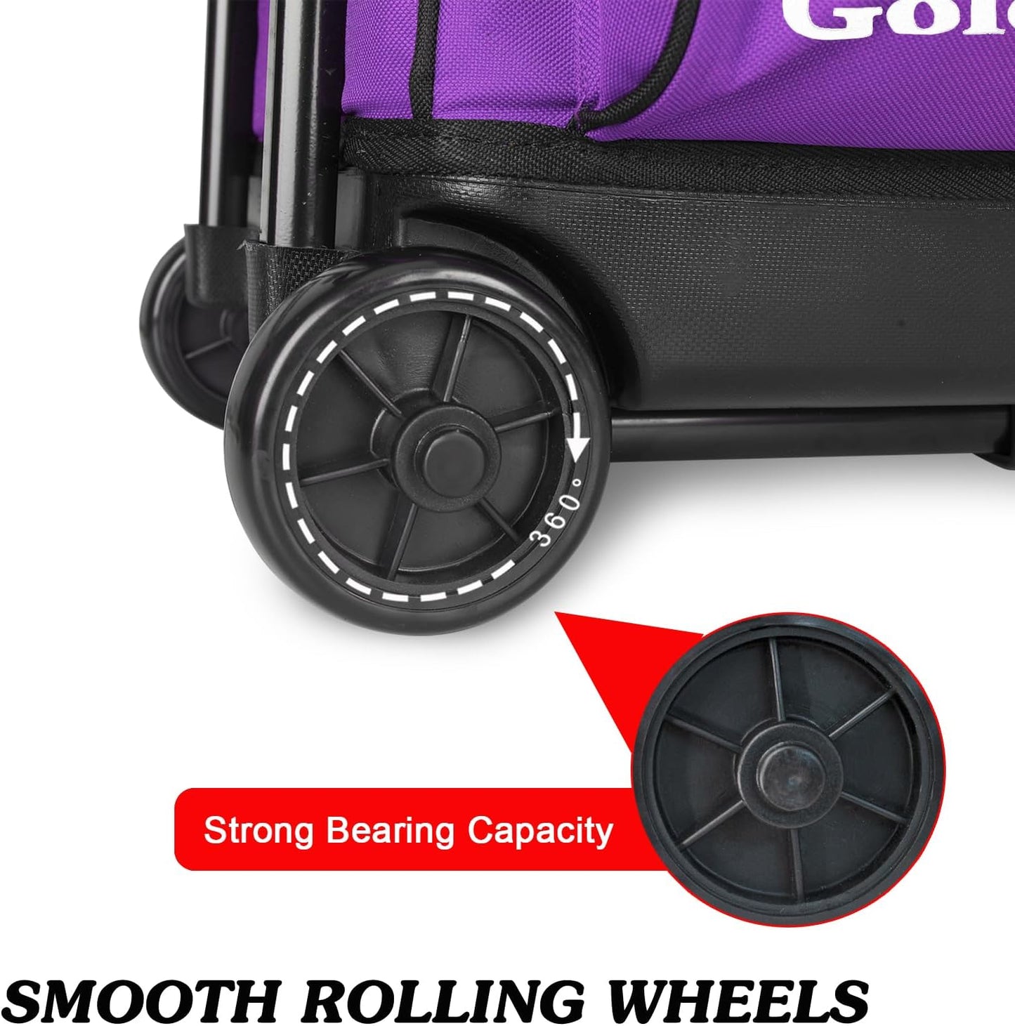 Goloni 3 Ball Bowling Bags with Wheels - Rolling Bowling Bag for 3 Balls & Accessories - Retractable Handle Extends to 38