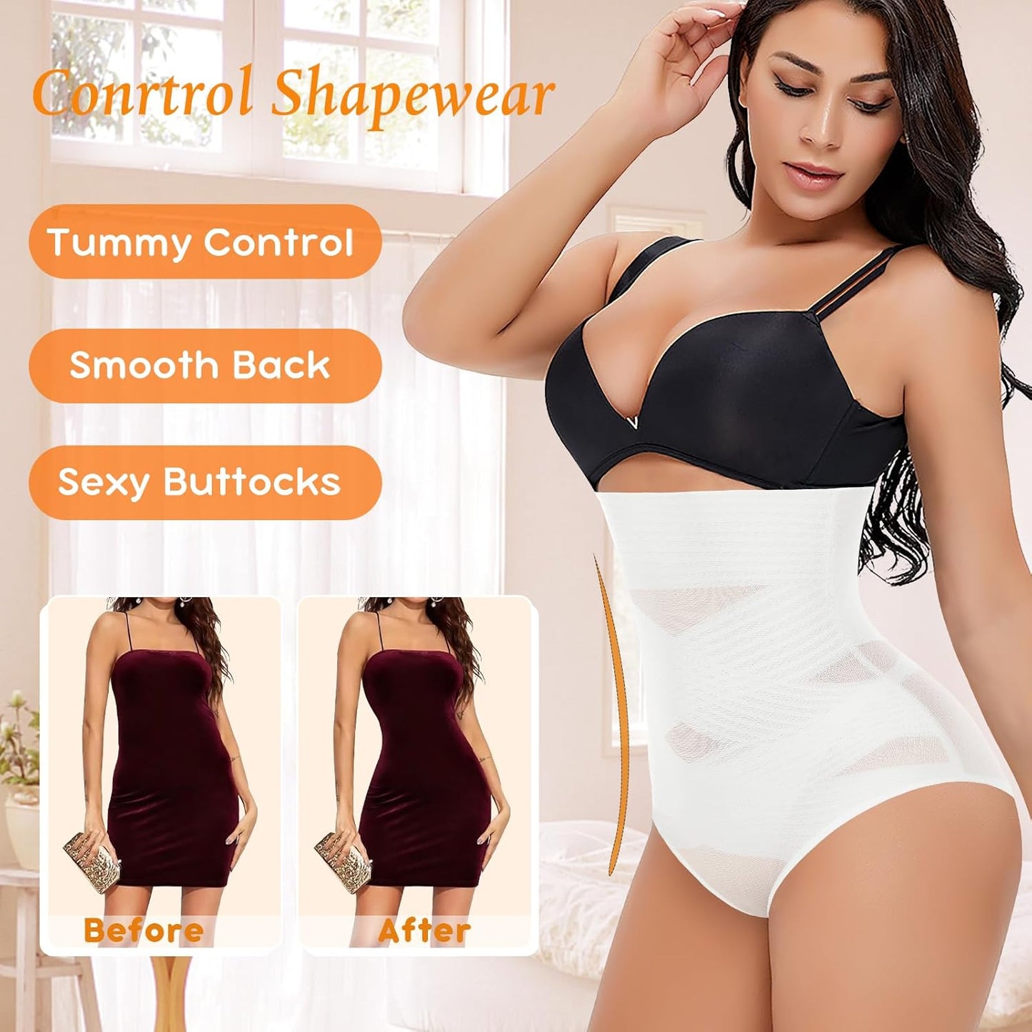 Tummy Control Shapewear Panties for Women High Waisted Body Shaper Slimming Shapewear Underwear Girdle Panty