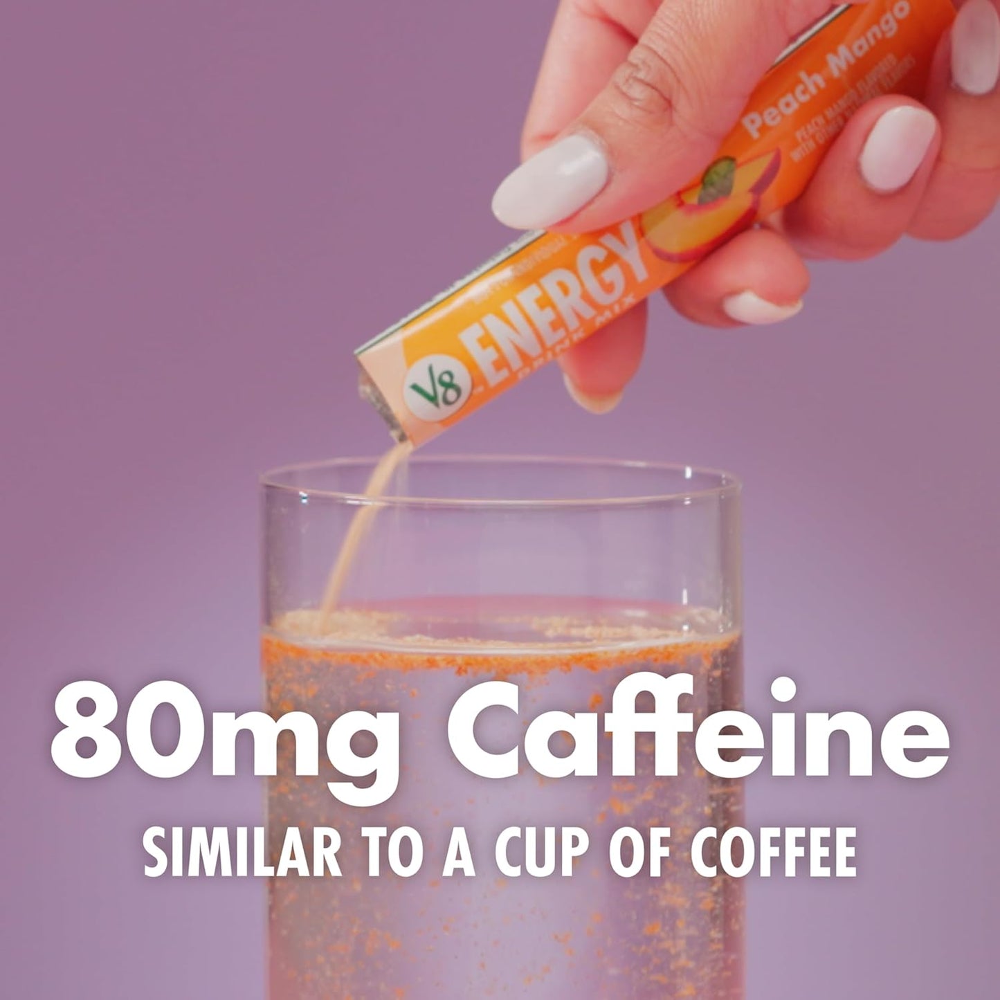 V8 Energy Peach Mango Energy Drink Powder, .10 oz Packet (120 Count)