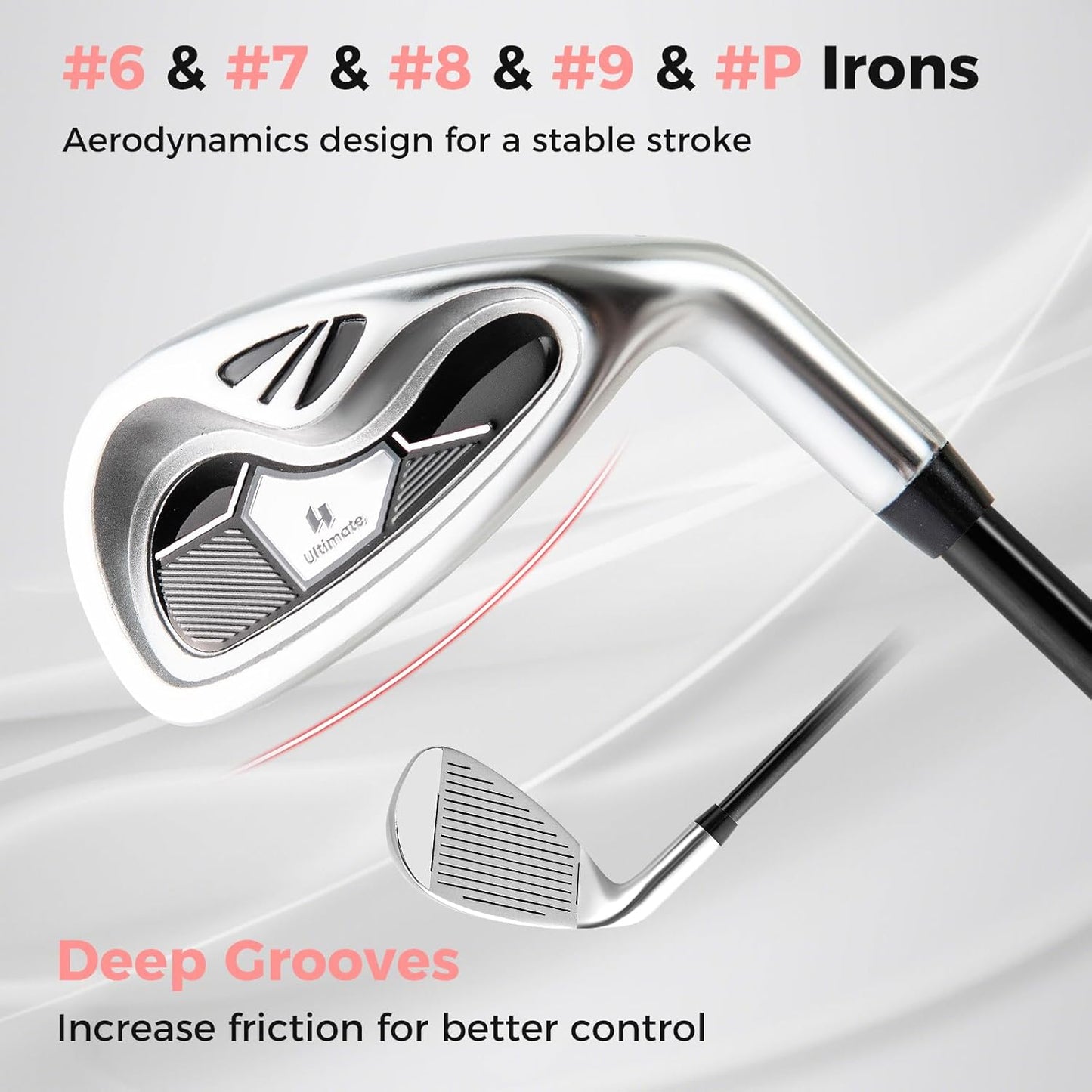 Goplus Complete Golf Club Set for Women, 9 Pieces Golf Clubs with #1 Driver, #3 Fairway, #4 Hybrid, #6 & #7 & #8 & #9 & #P Irons, Putter, Head Covers, Ladies' Right Handed